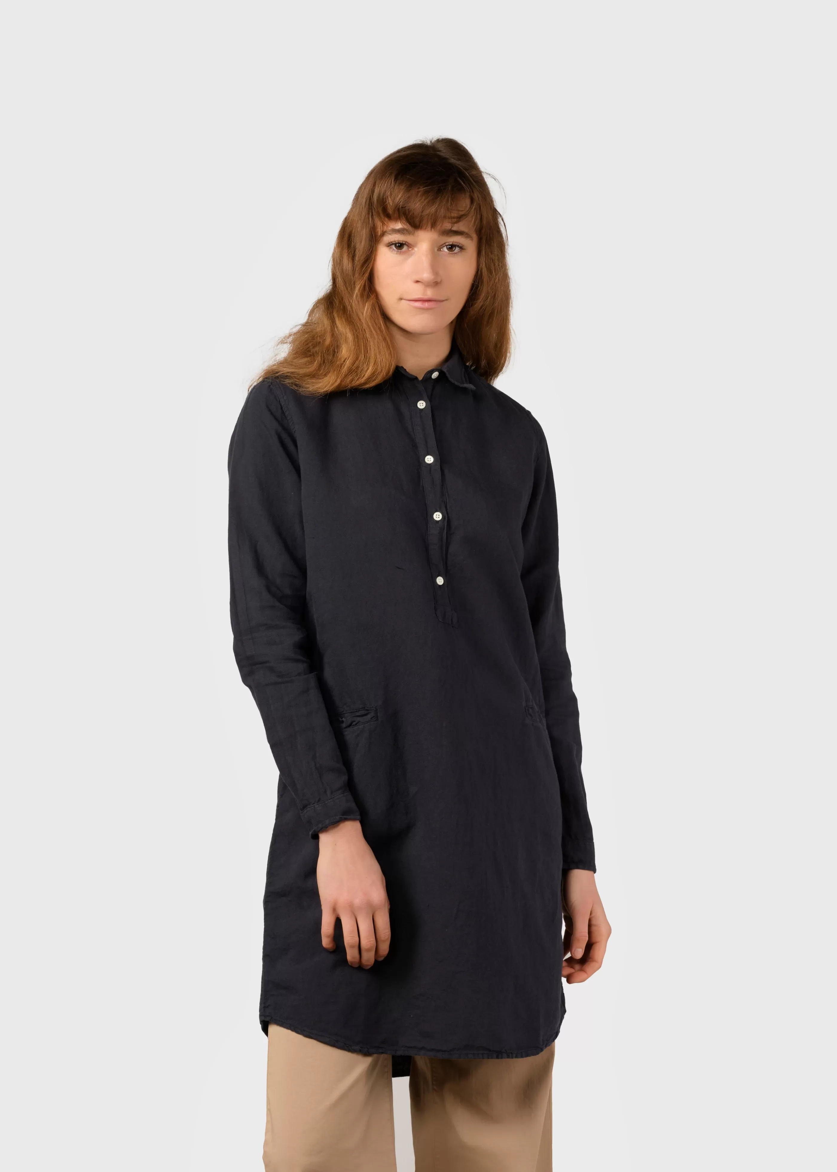 Klitmoller Collective Mathilde linen shirt - Navy- Hemden