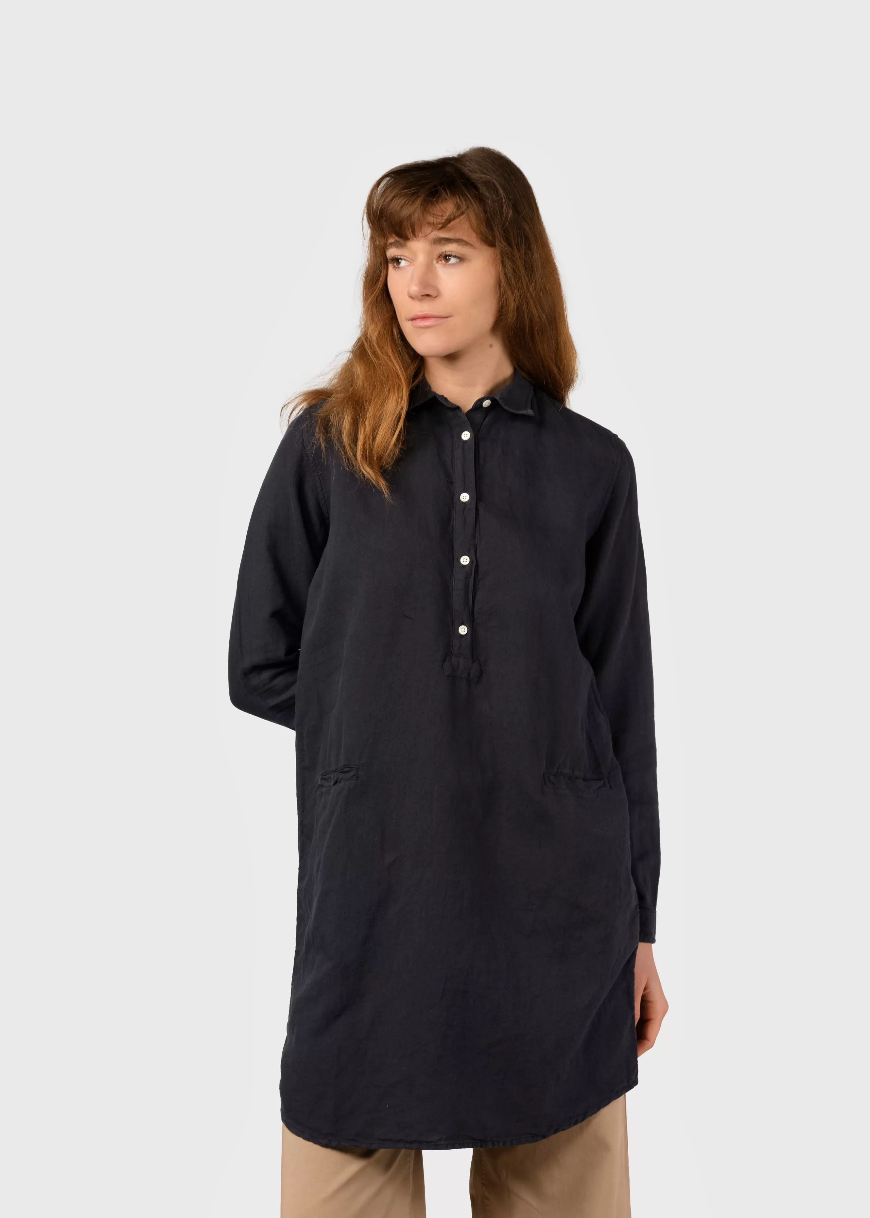 Klitmoller Collective Mathilde linen shirt - Navy- Hemden