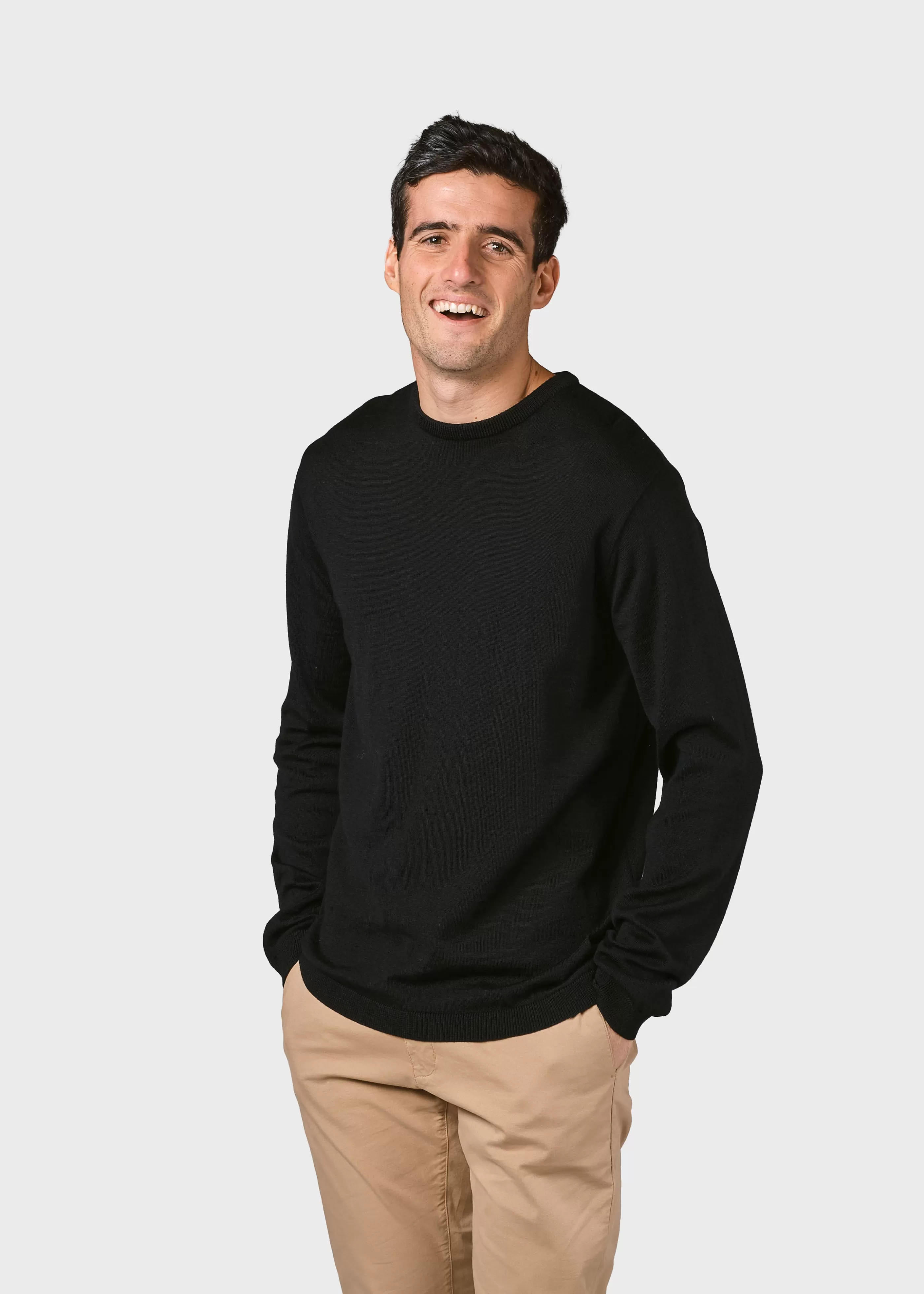 Klitmoller Collective Mens basic merino knit - Black- Strick