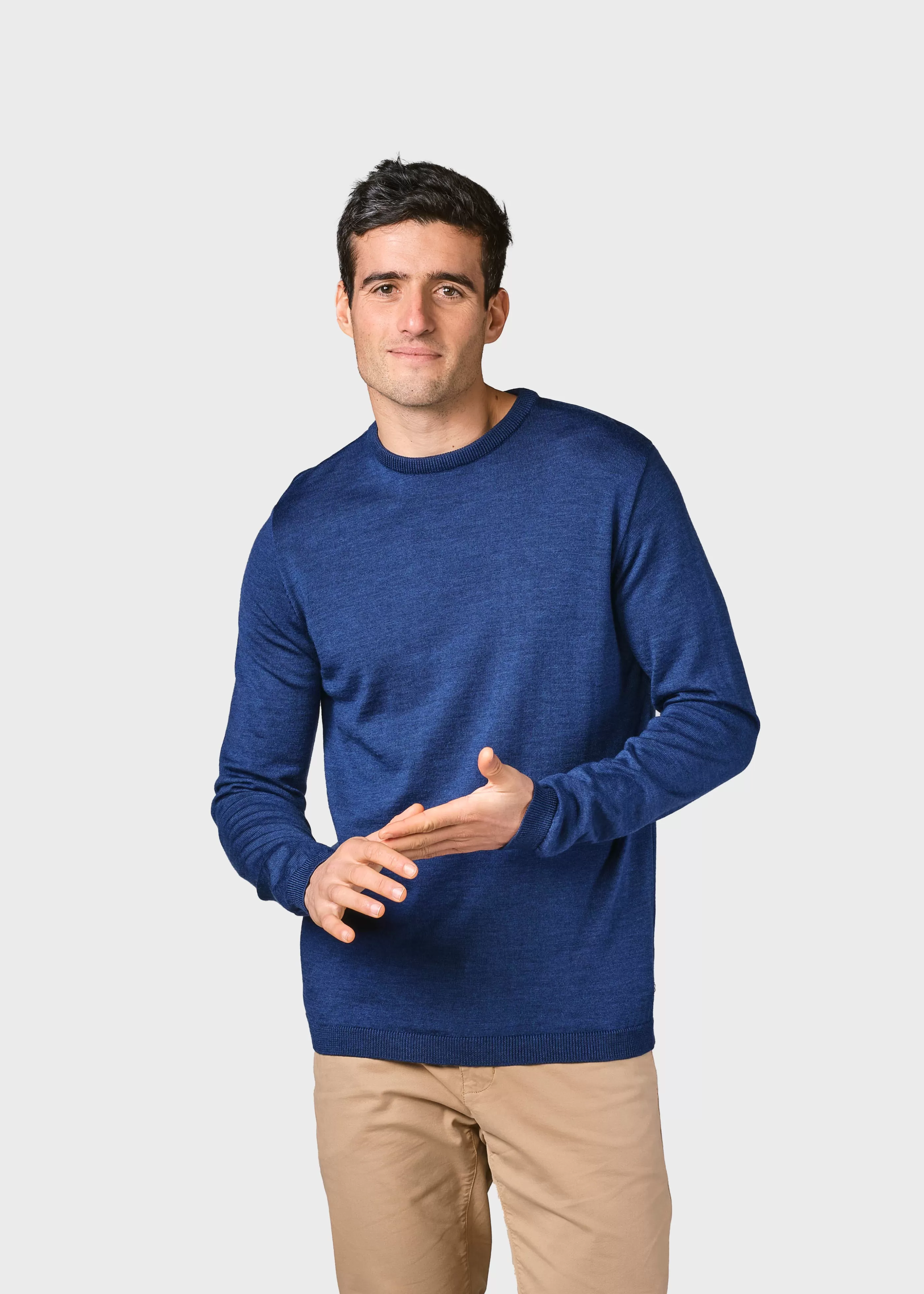 Klitmoller Collective Mens basic merino knit - Ocean- Strick