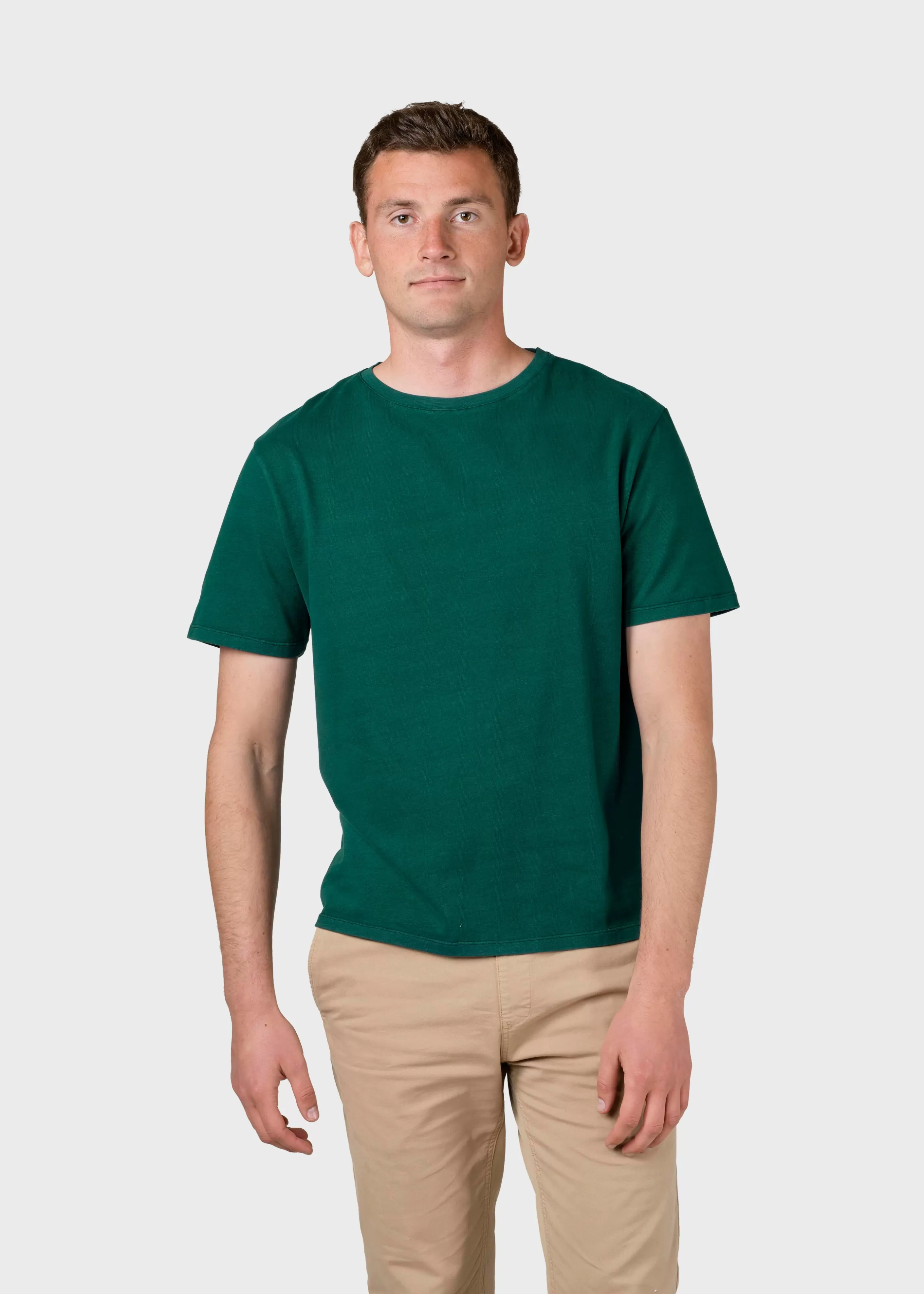 Klitmoller Collective Mens boxy tee - Moss Green- T-shirts