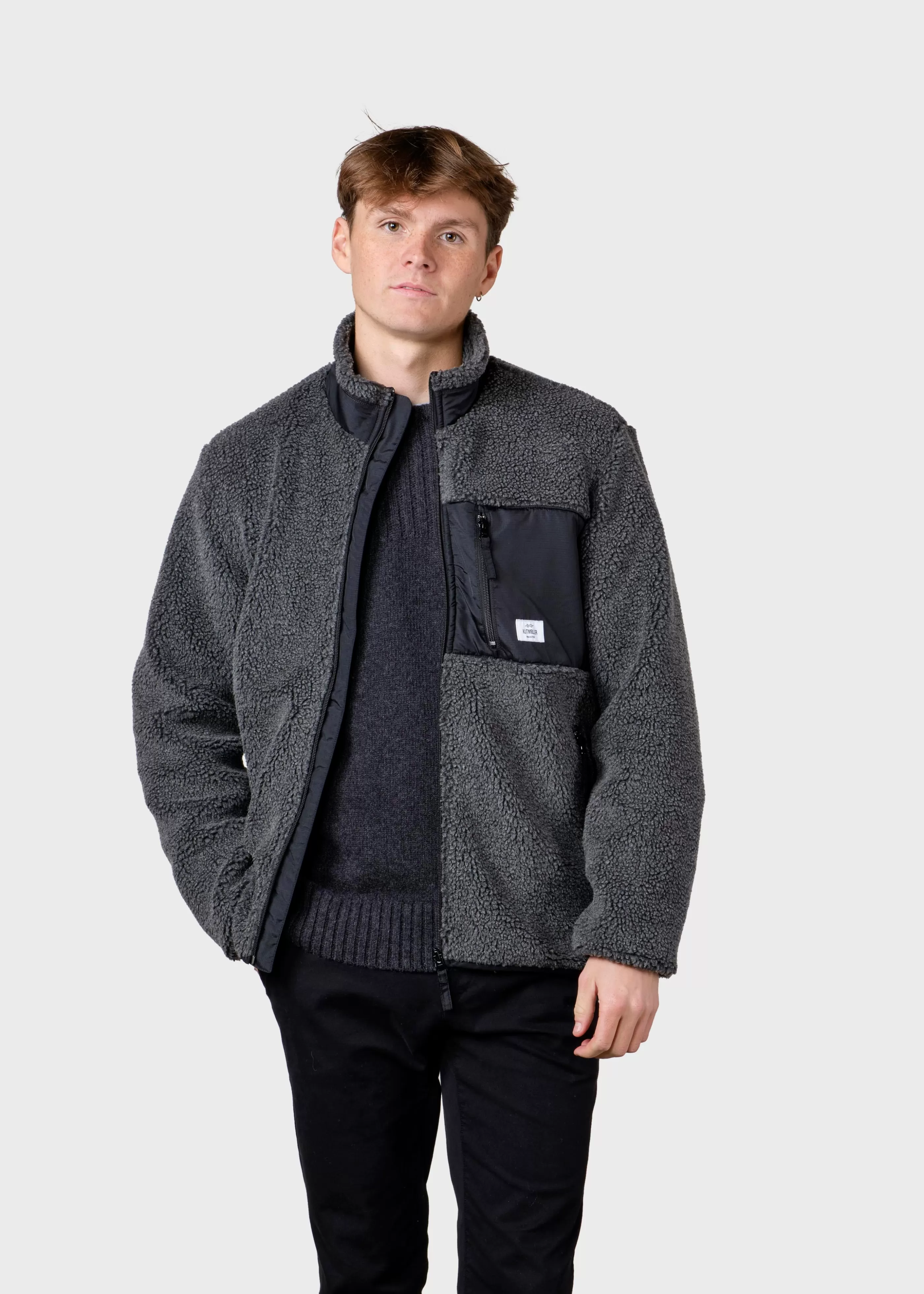 Klitmoller Collective Mens fleece jacket - Grey- Fleece