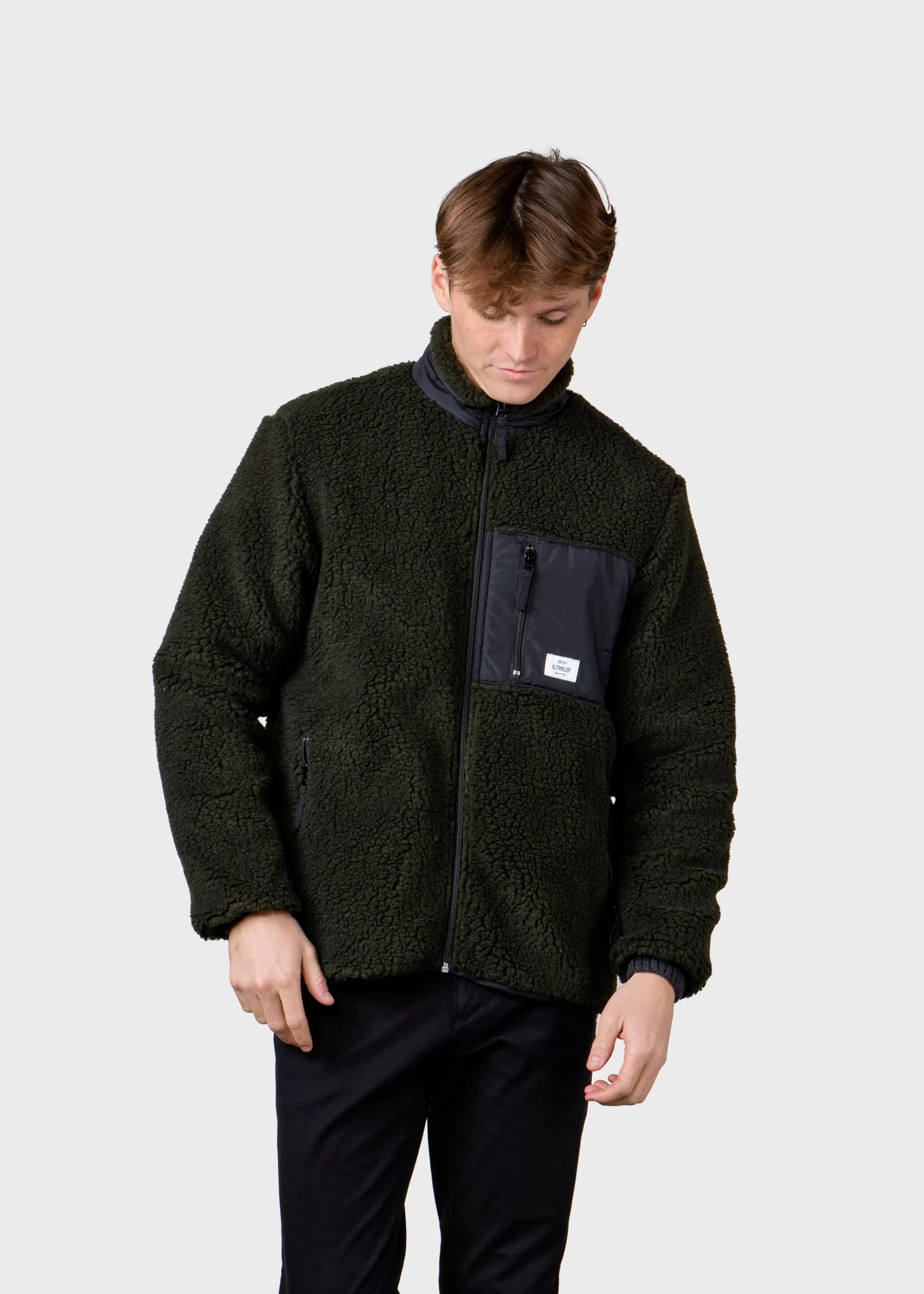 Klitmoller Collective Mens fleece jacket - Olive- Fleece