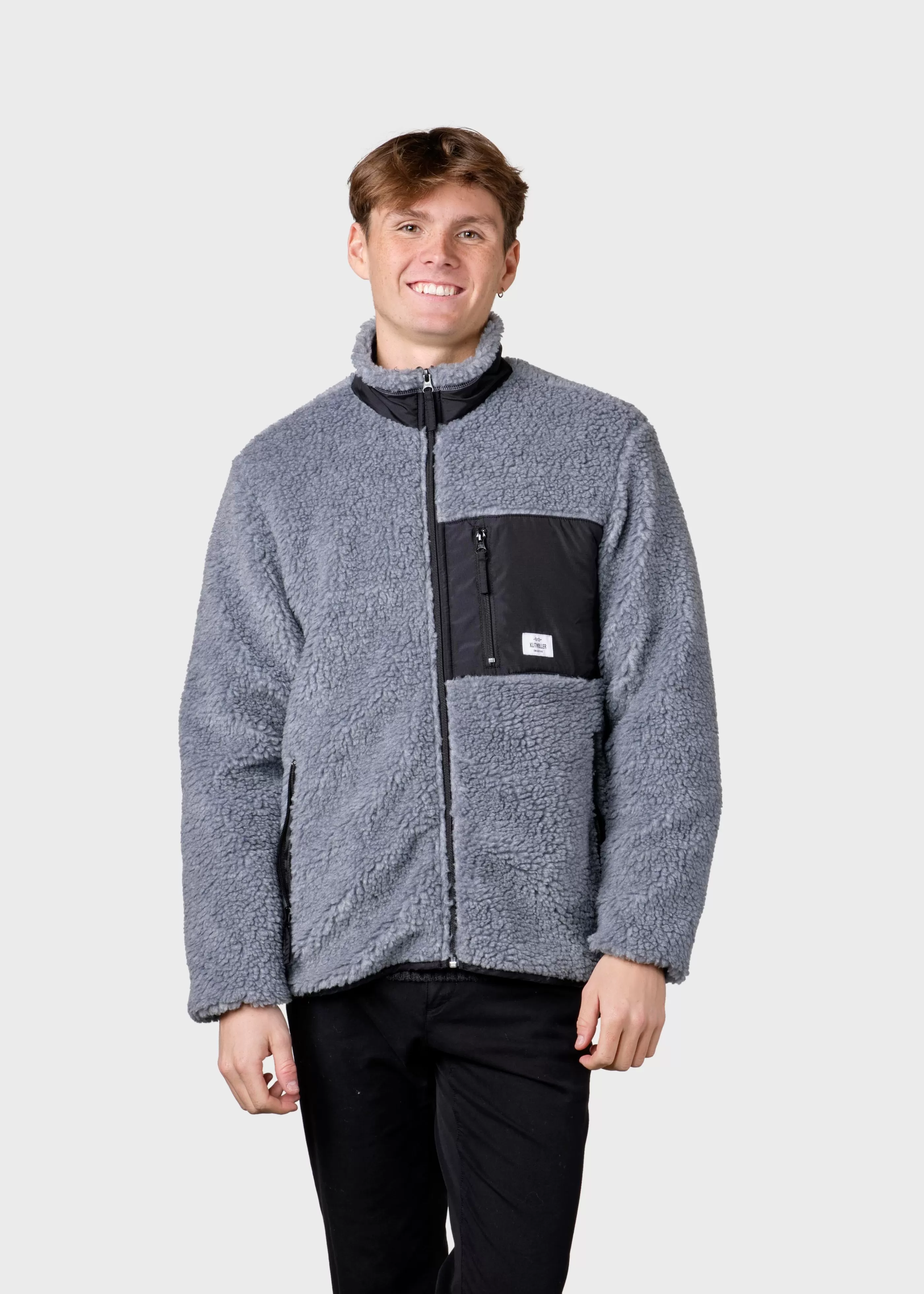 Klitmoller Collective Mens fleece jacket - Pastel grey- Fleece