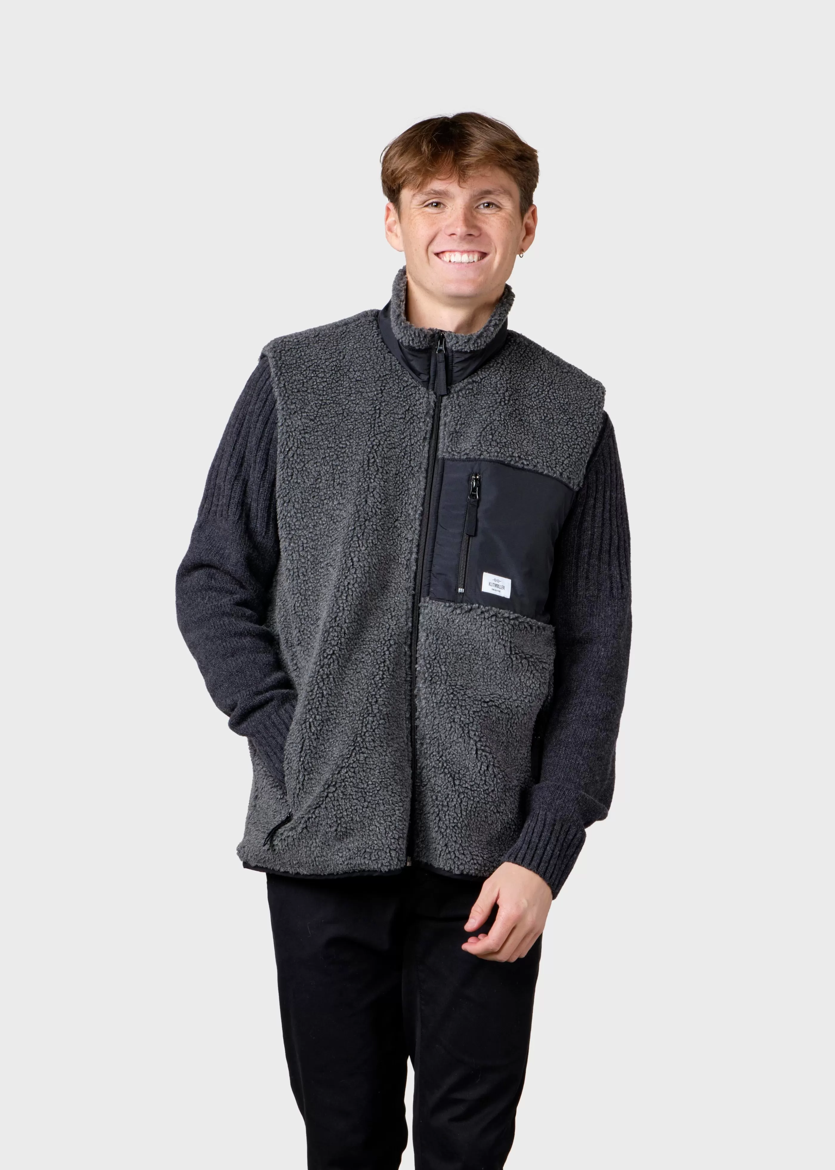 Klitmoller Collective Mens fleece vest - Grey- Fleece