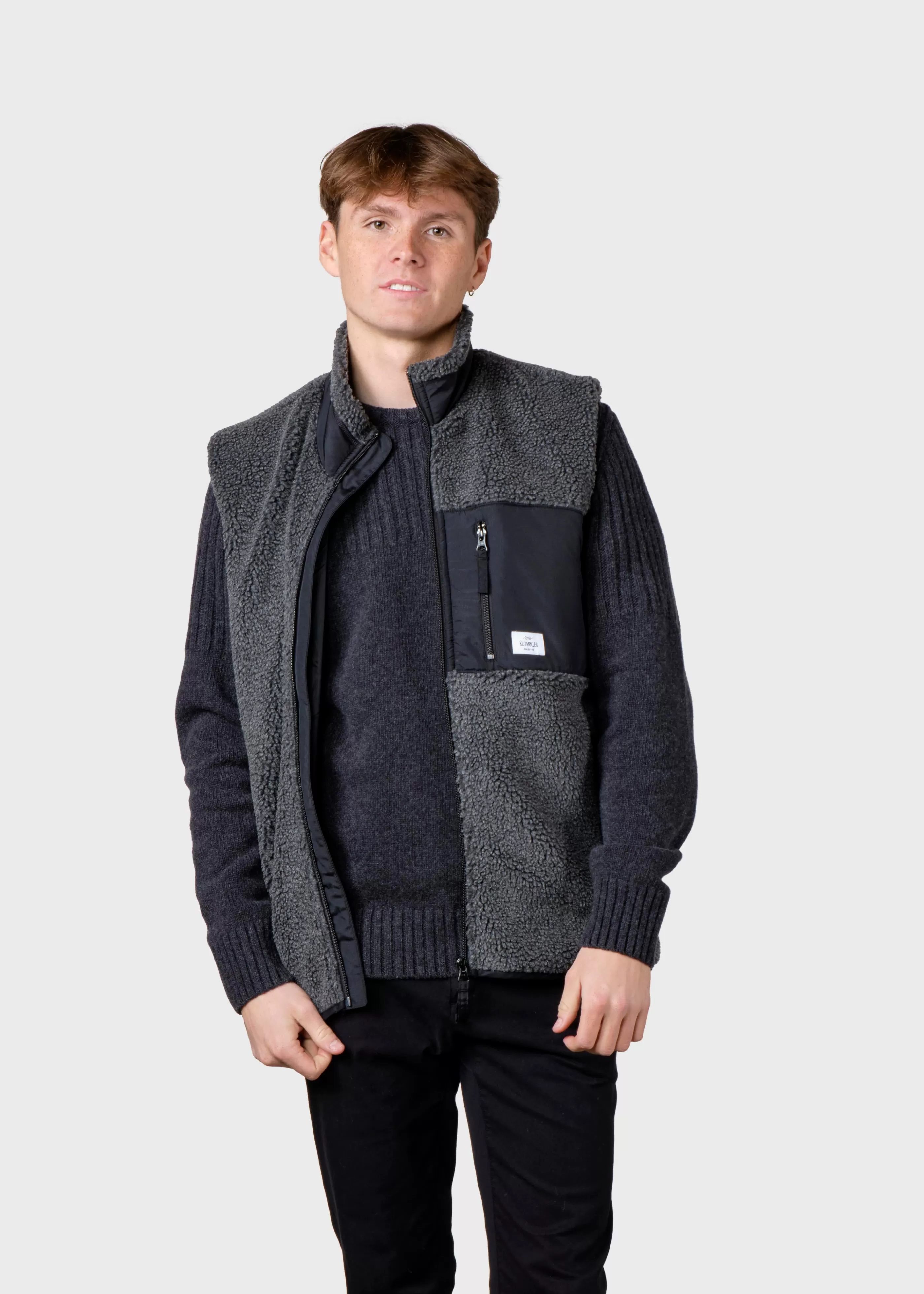 Klitmoller Collective Mens fleece vest - Grey- Fleece