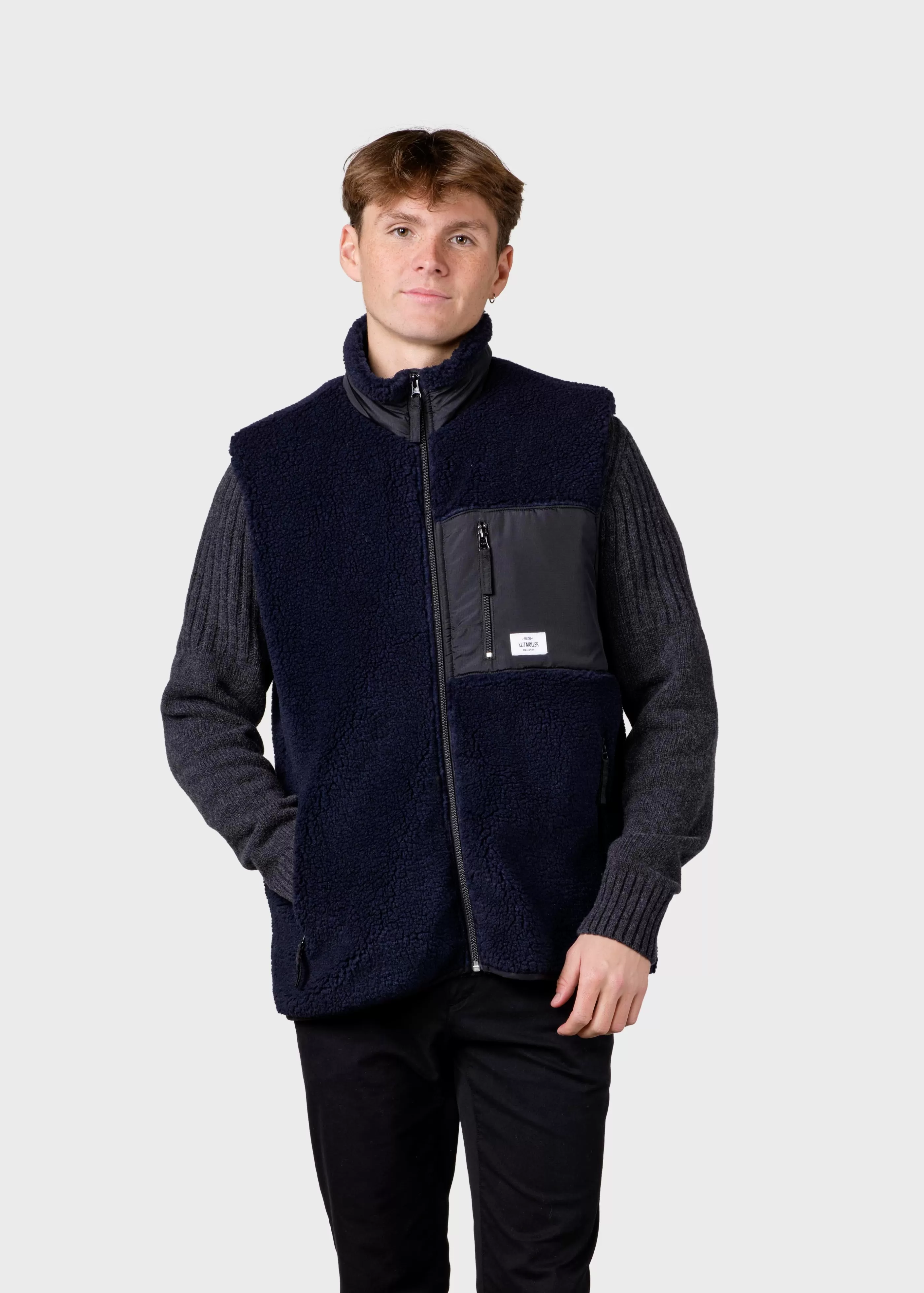 Klitmoller Collective Mens fleece vest - Navy- Fleece