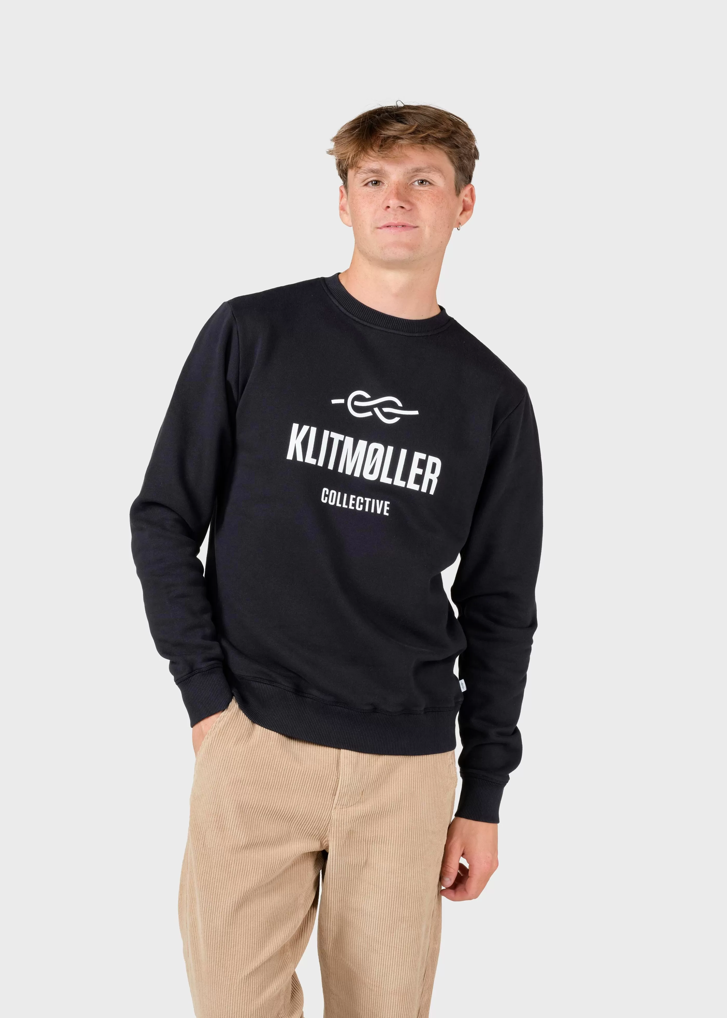 Klitmoller Collective Mens logo crew - Black- Sweatshirts