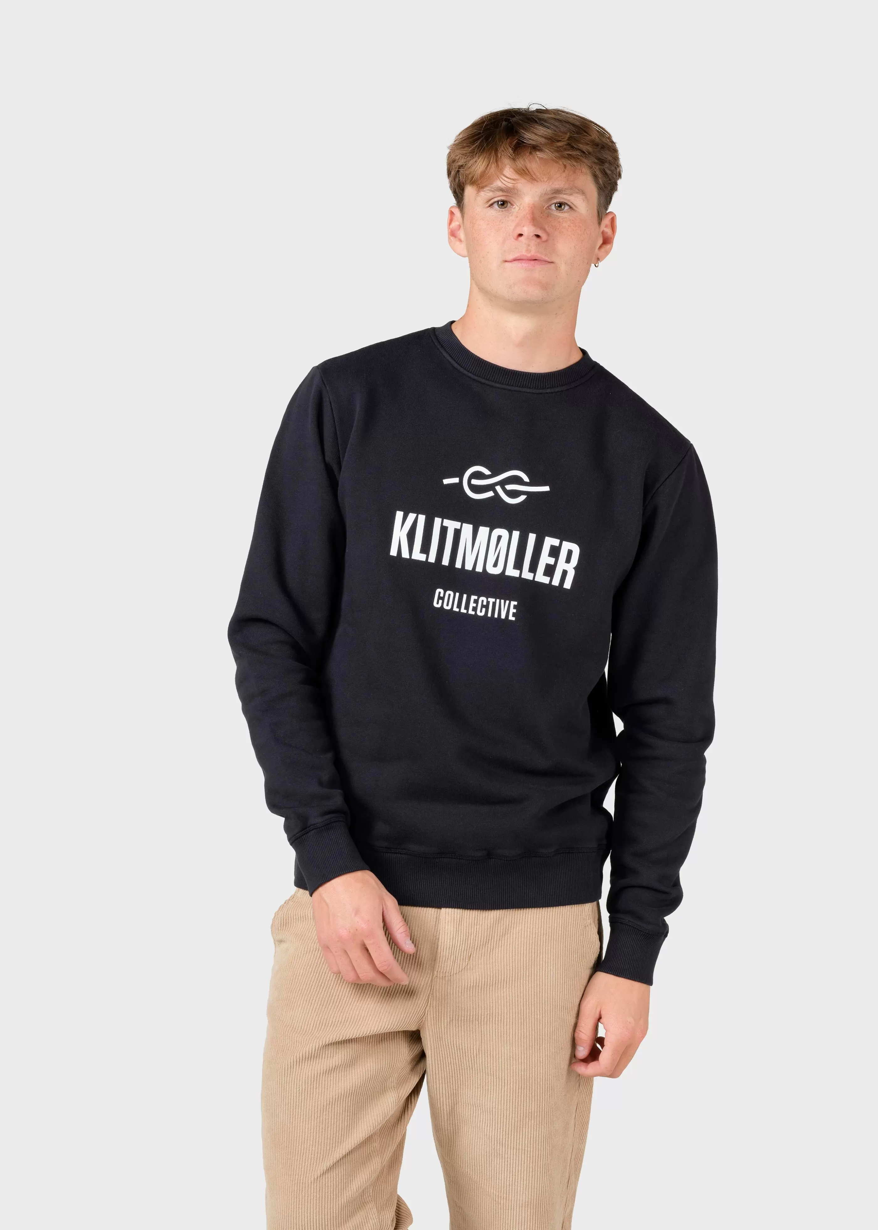 Klitmoller Collective Mens logo crew - Black- Sweatshirts