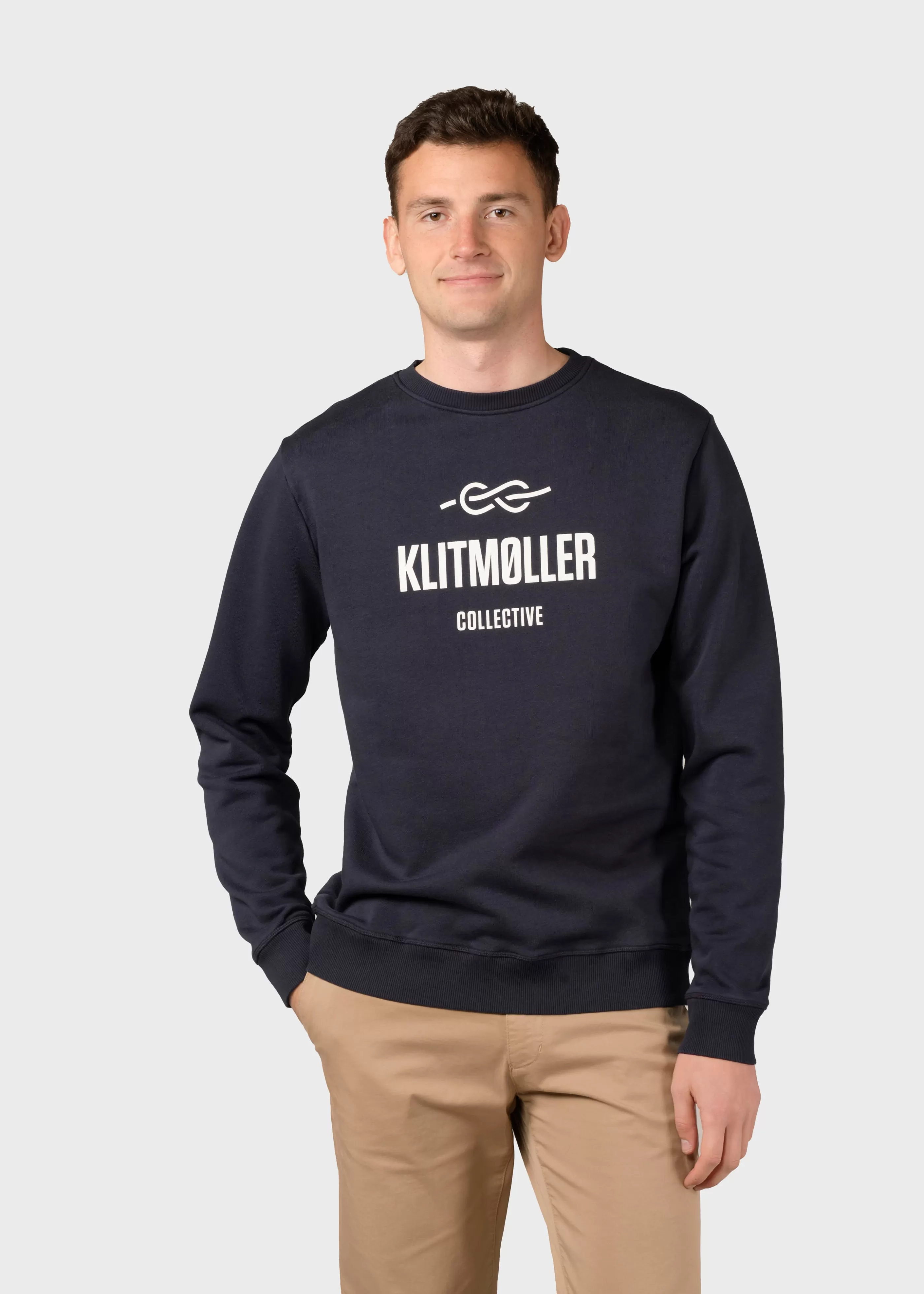 Klitmoller Collective Mens logo crew - Navy- Sweatshirts