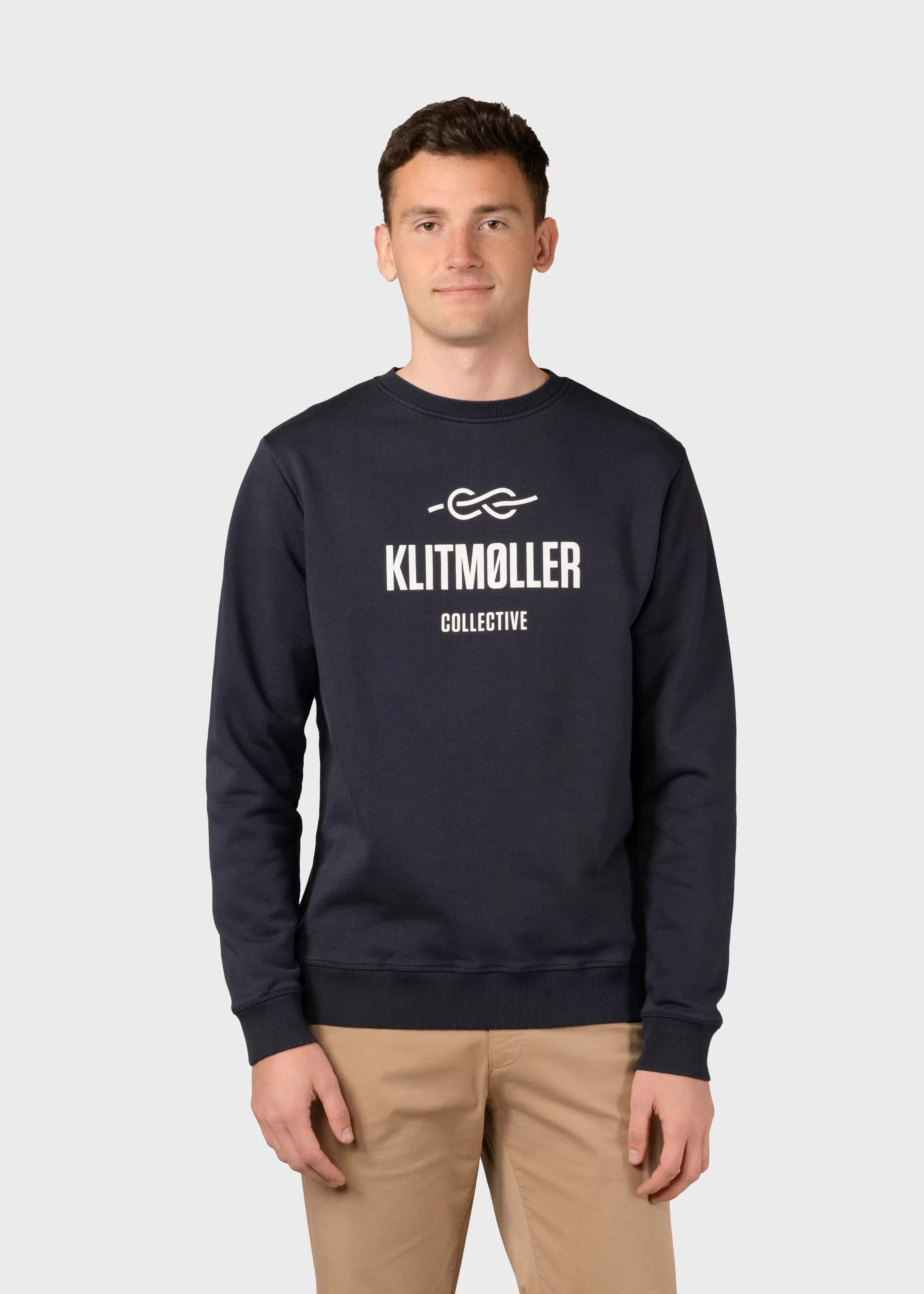 Klitmoller Collective Mens logo crew - Navy- Sweatshirts