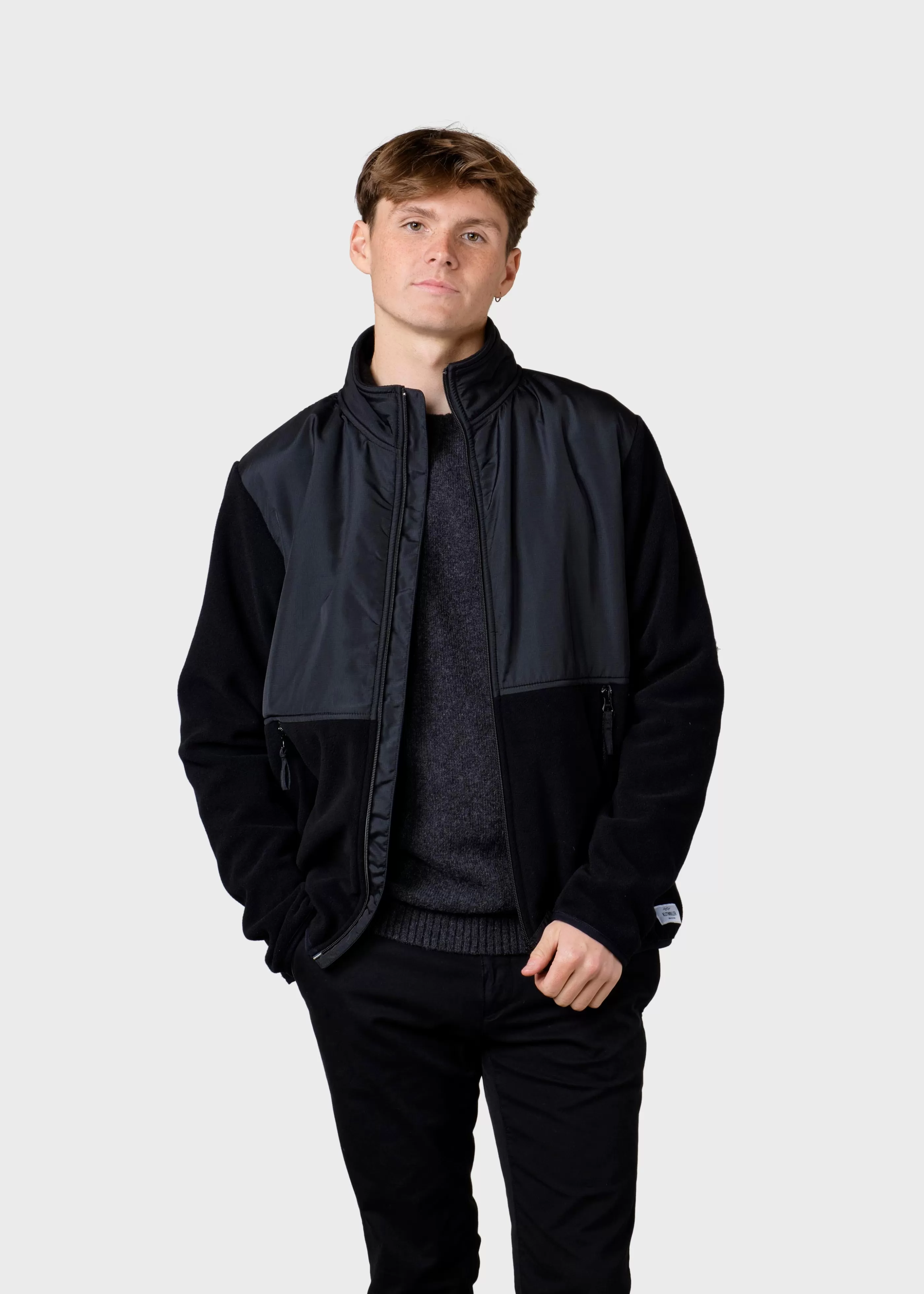 Klitmoller Collective Midi fleece jacket - Black/black- Fleece