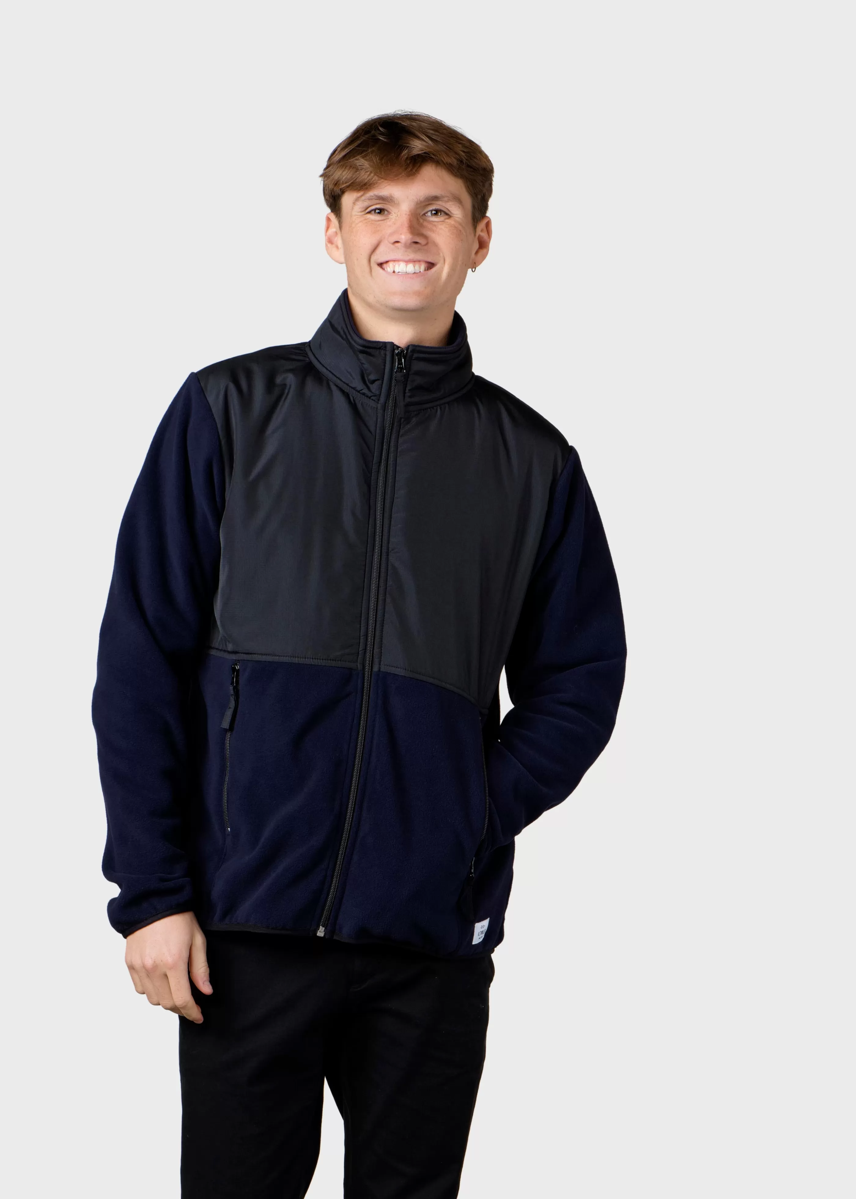 Klitmoller Collective Midi fleece jacket - Black/navy- Fleece