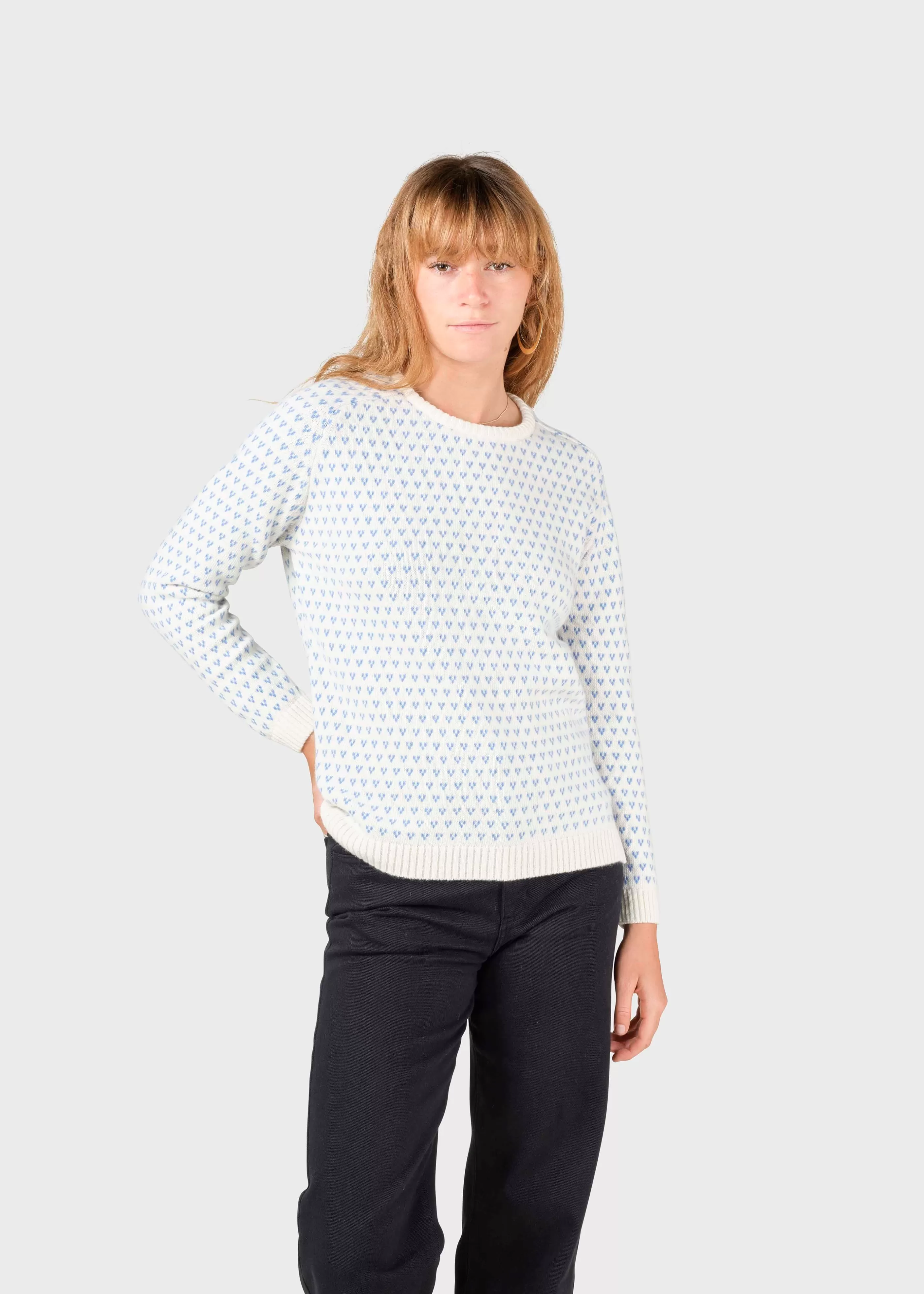 Klitmoller Collective Mika knit - Cream/light blue- Strick