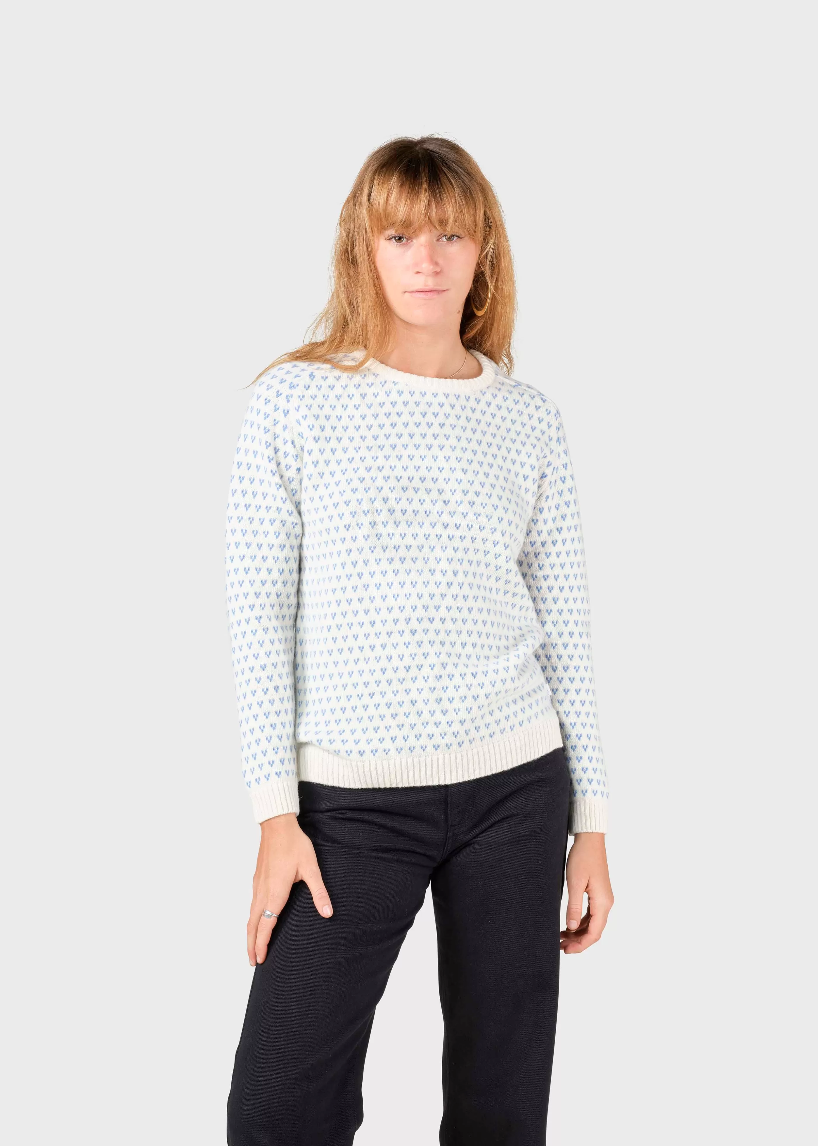 Klitmoller Collective Mika knit - Cream/light blue- Strick