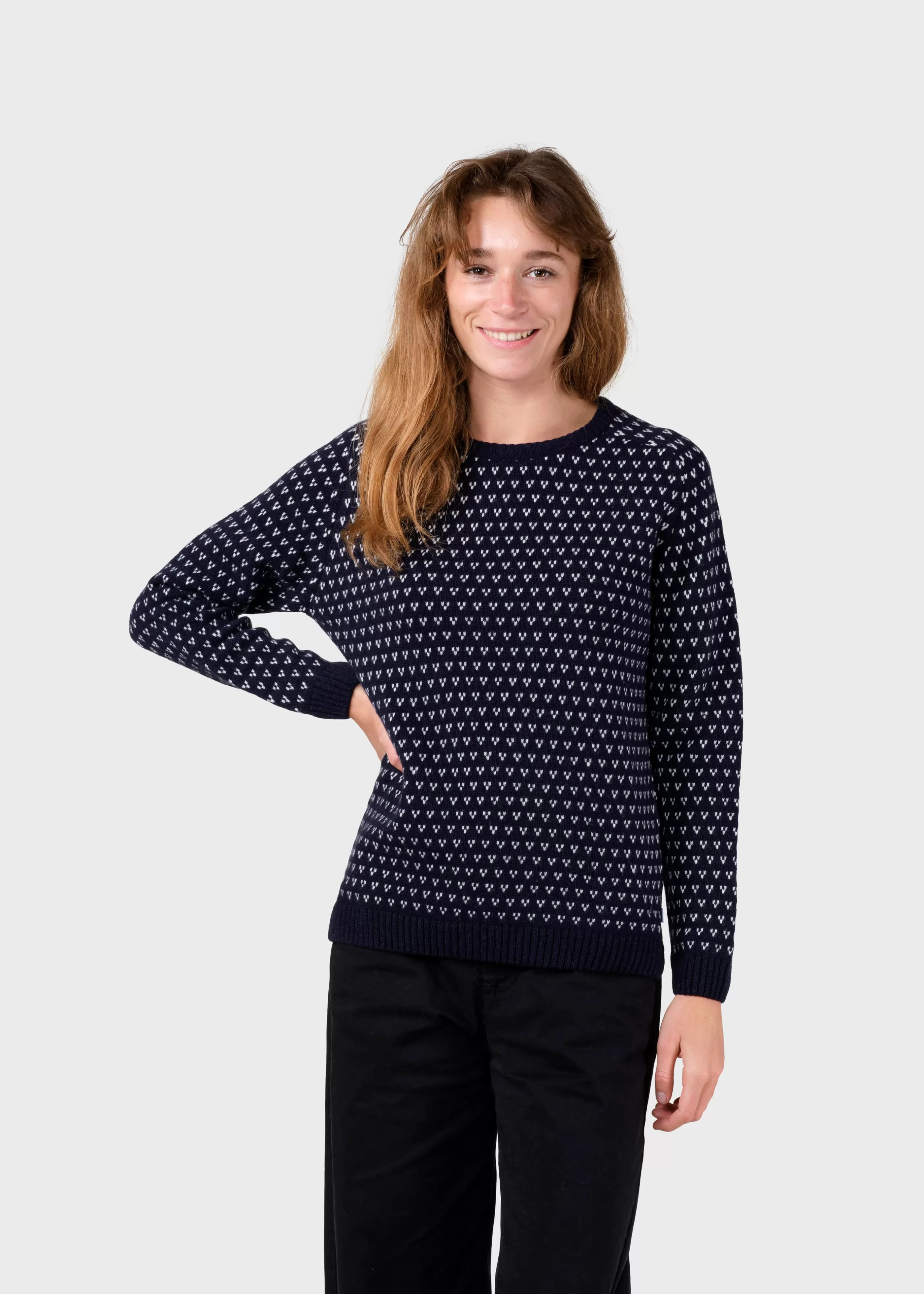 Klitmoller Collective Mika knit - Navy/cream- Strick