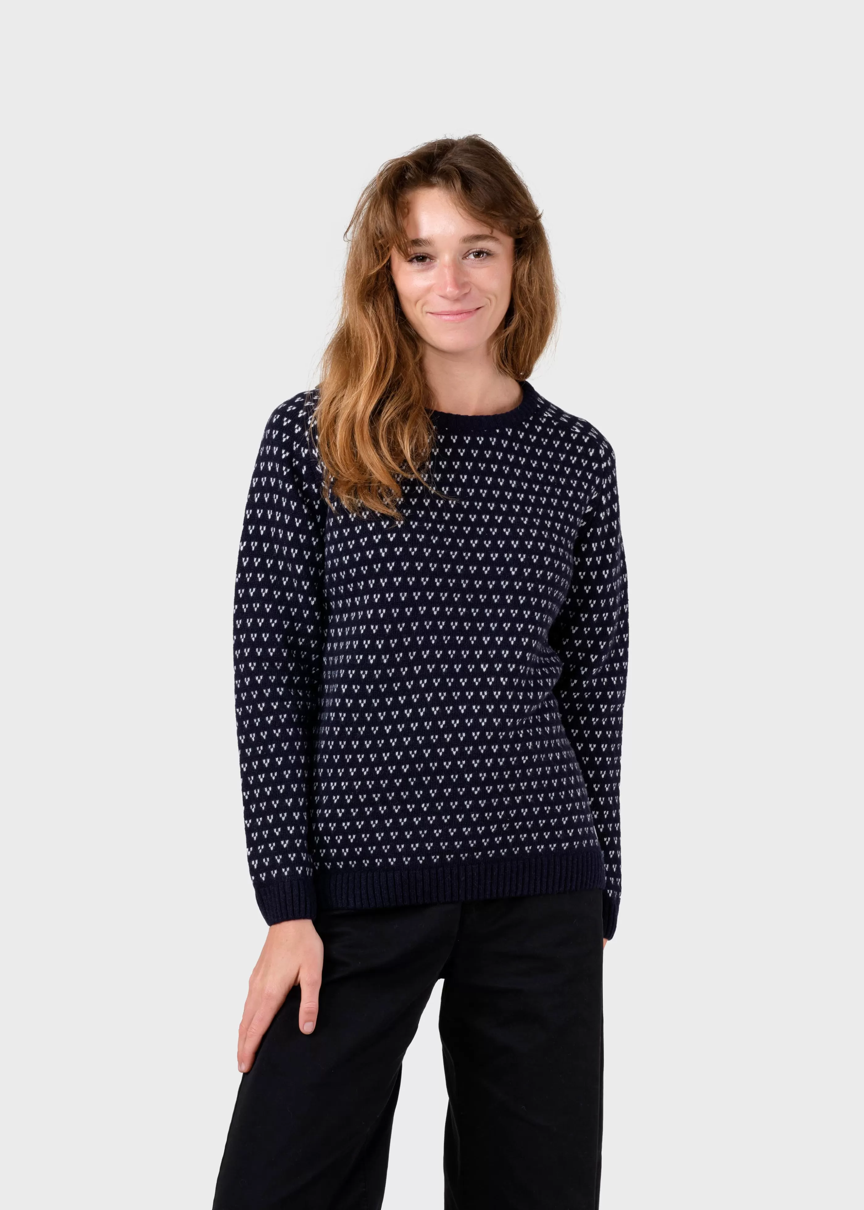 Klitmoller Collective Mika knit - Navy/cream- Strick