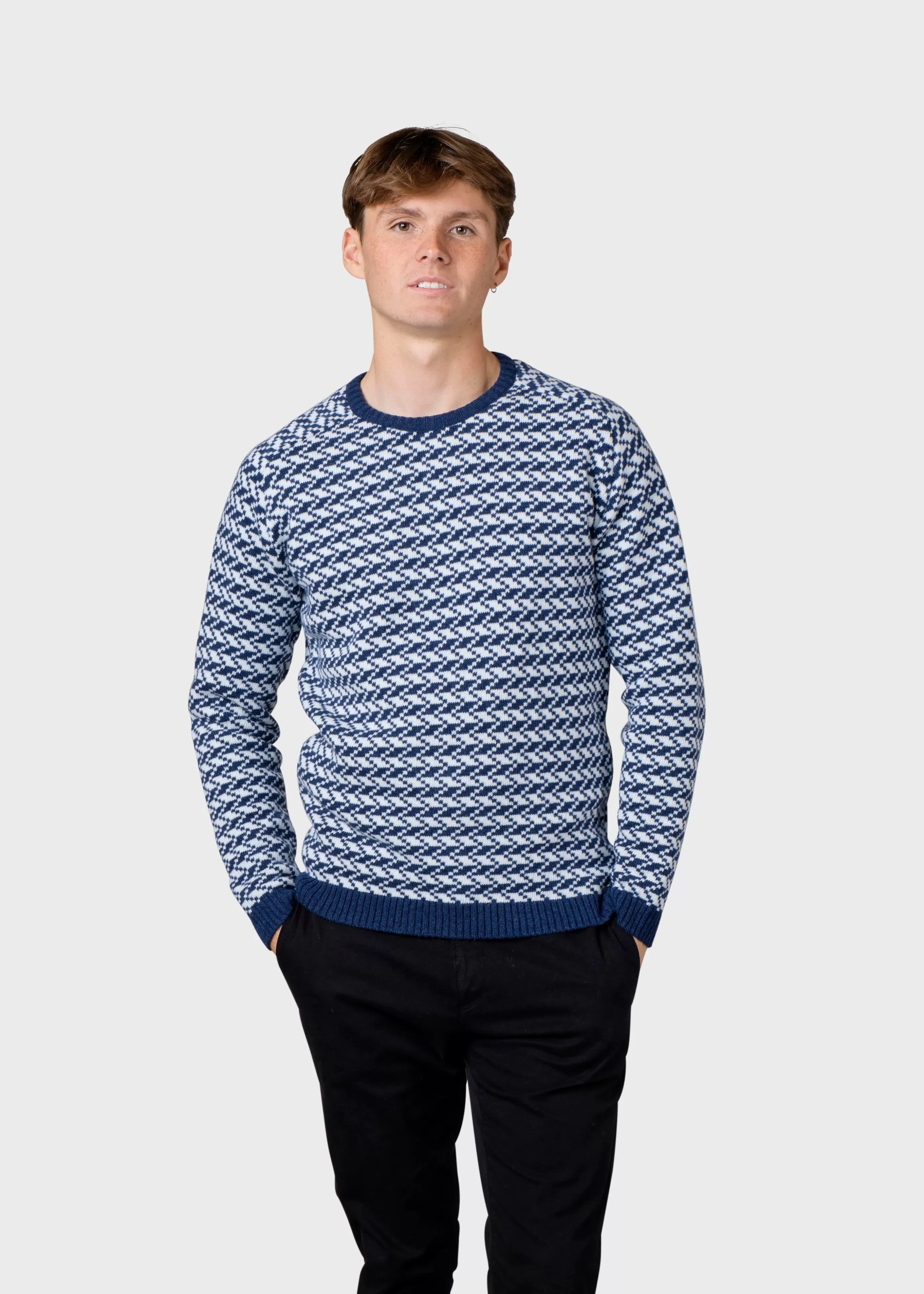 Klitmoller Collective Milas knit - Deep blue/cream- Strick