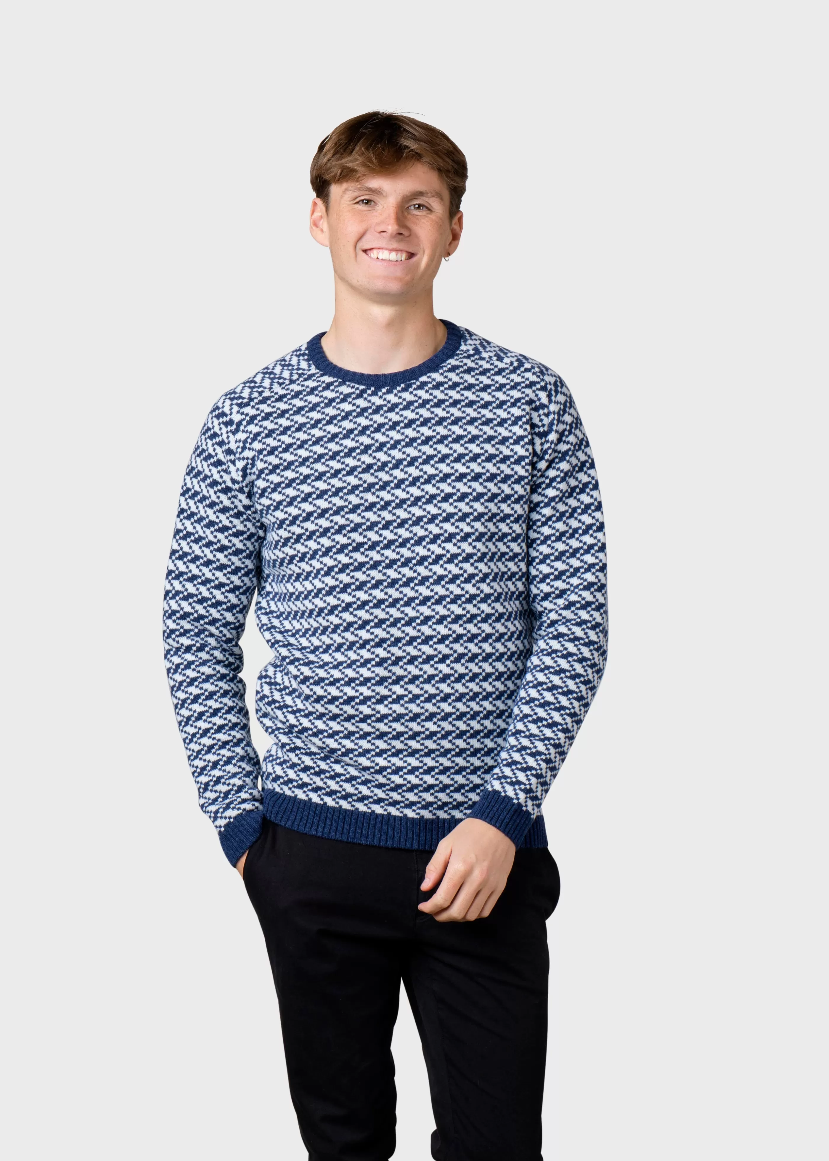 Klitmoller Collective Milas knit - Deep blue/cream- Strick