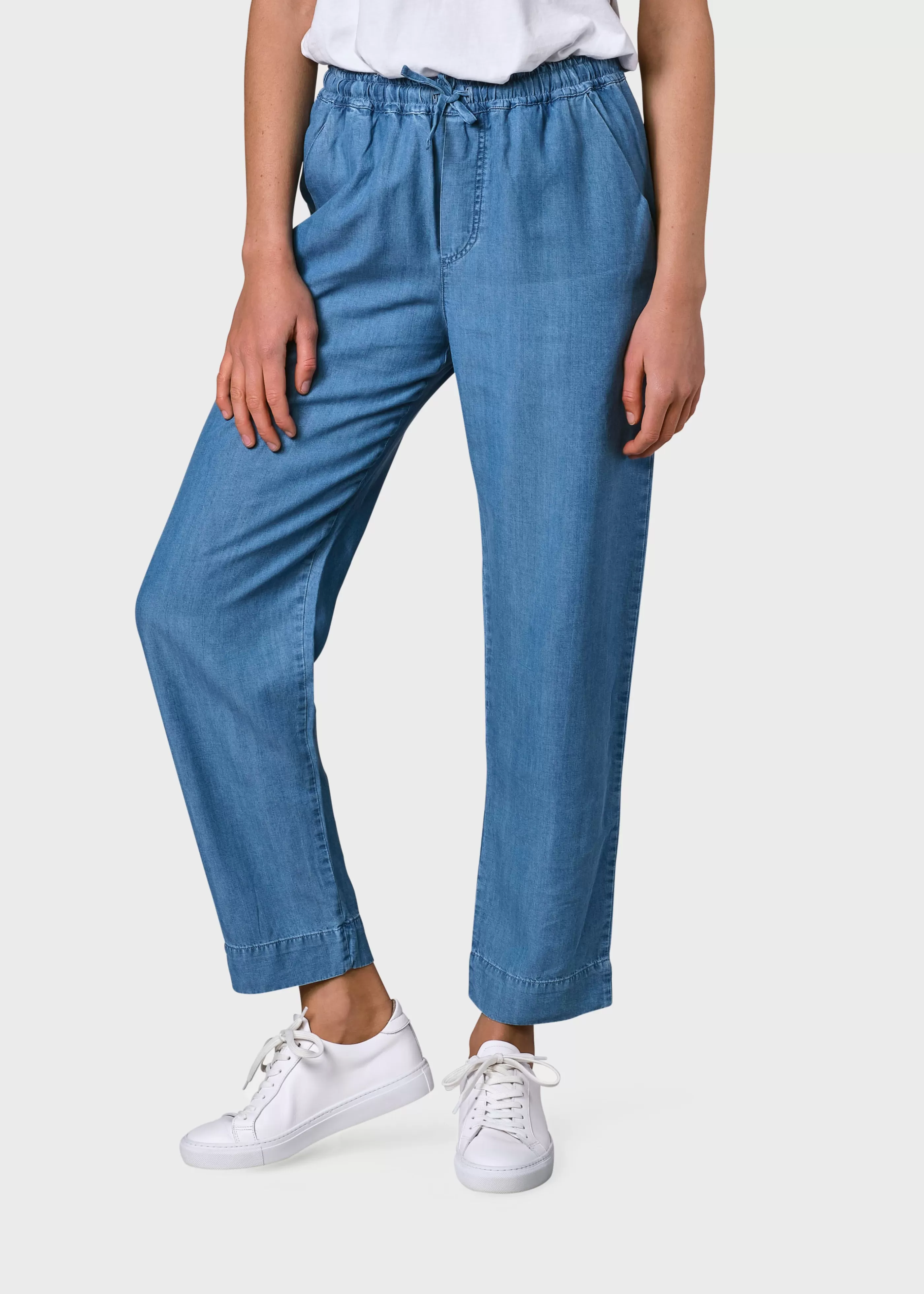 Klitmoller Collective Nicoline chambrey pant - Light blue- Hosen