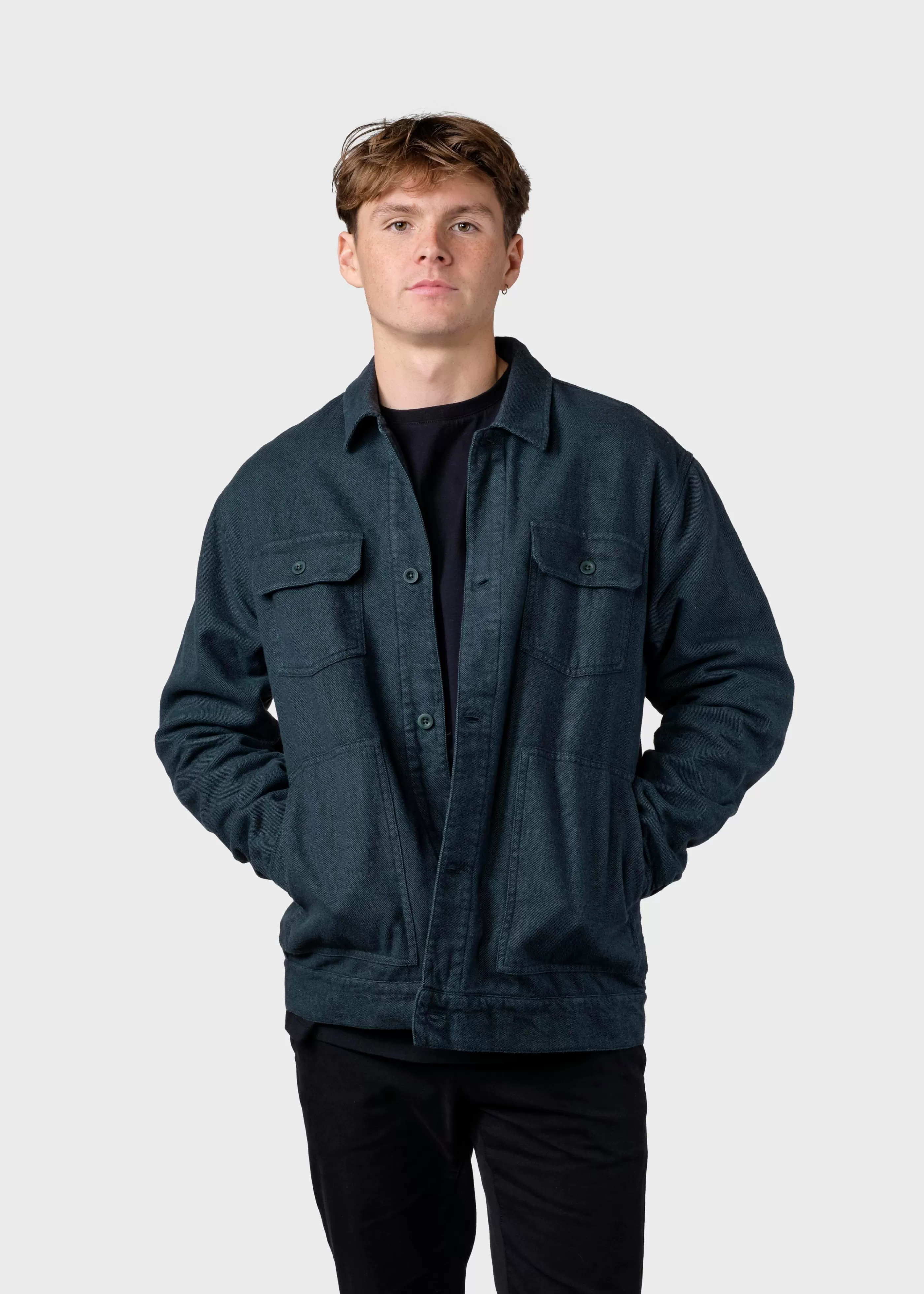 Klitmoller Collective Niklas lumber overshirt - Moss Green- Jacken