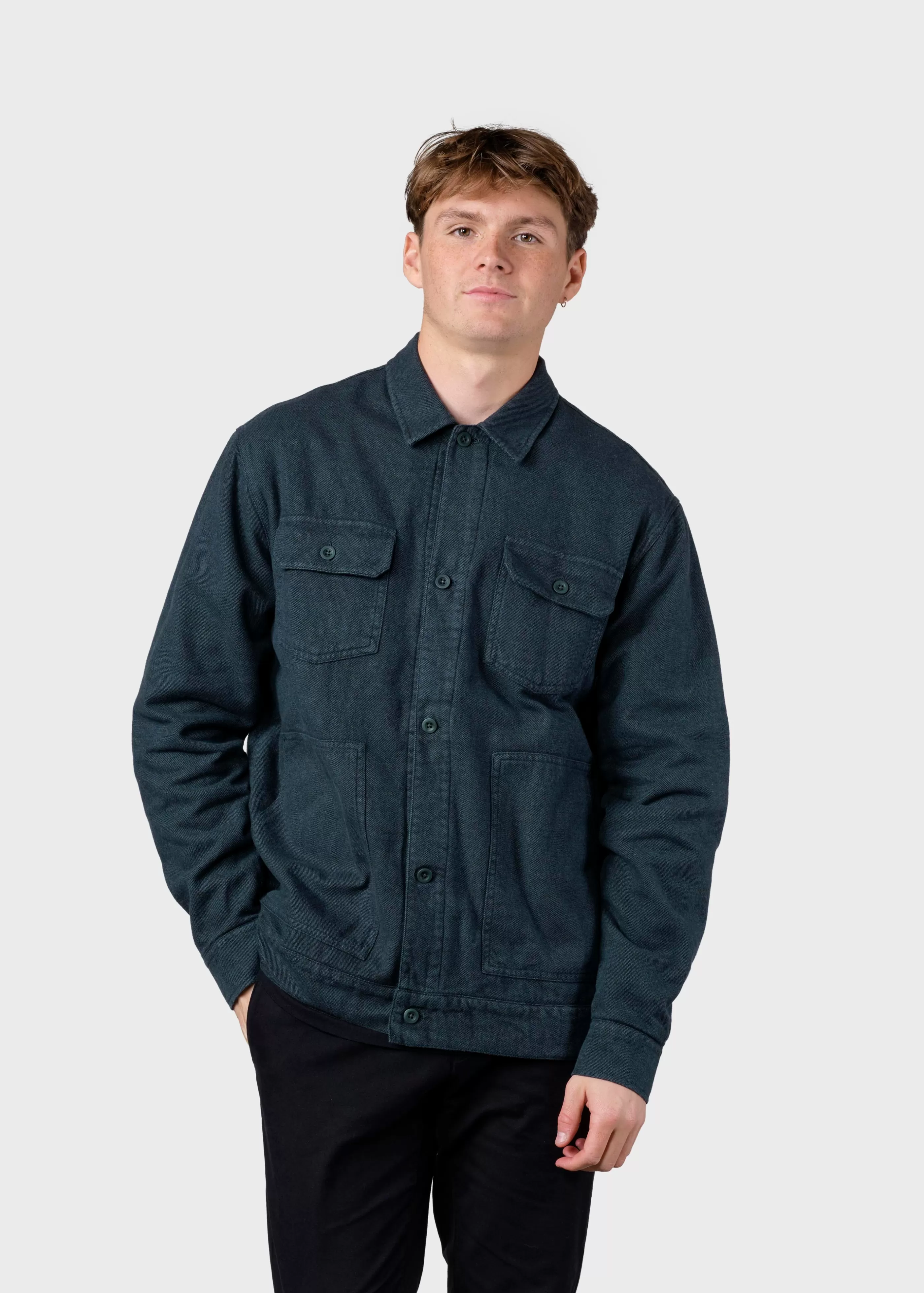 Klitmoller Collective Niklas lumber overshirt - Moss Green- Jacken