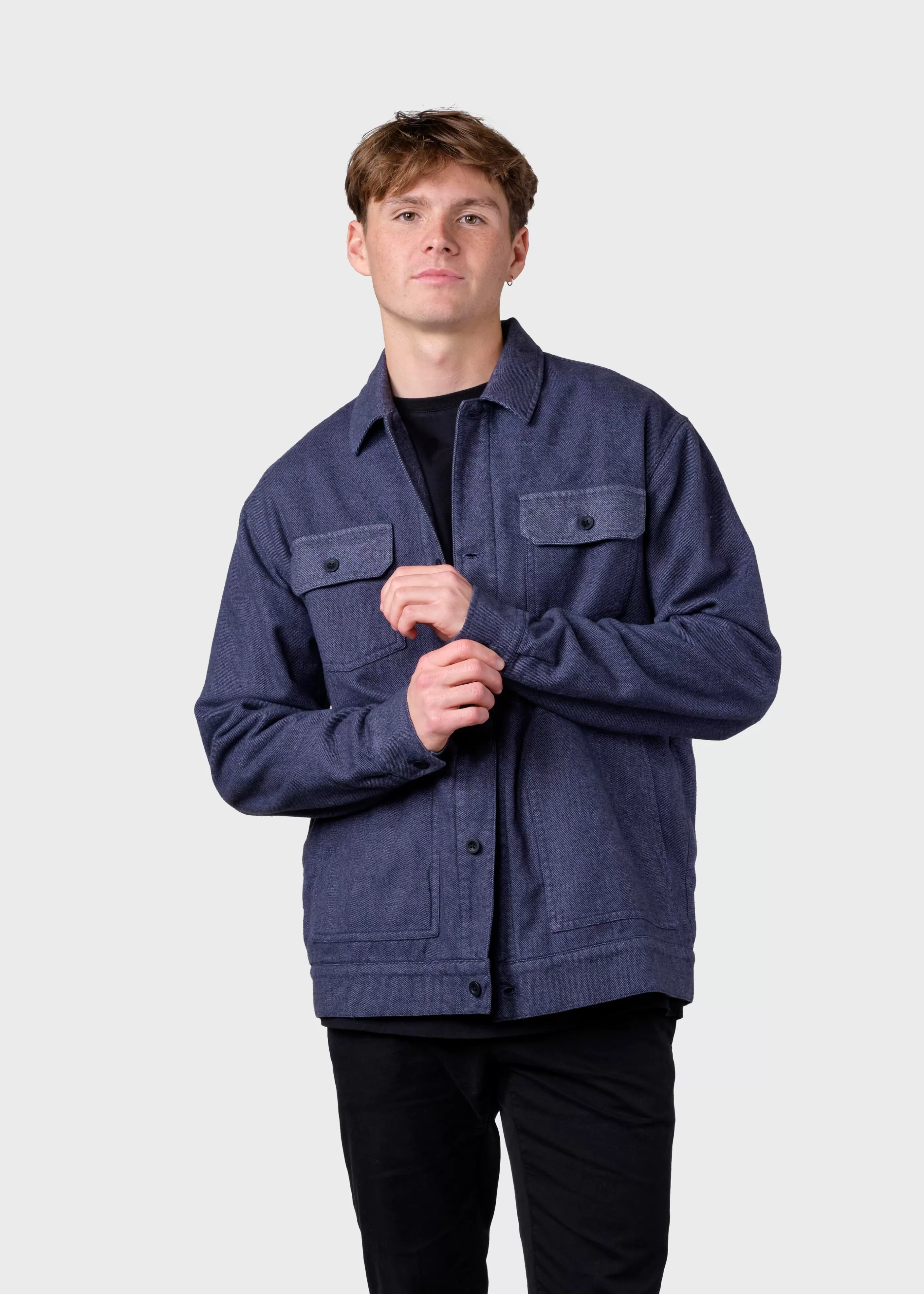 Klitmoller Collective Niklas lumber overshirt - Navy- Jacken