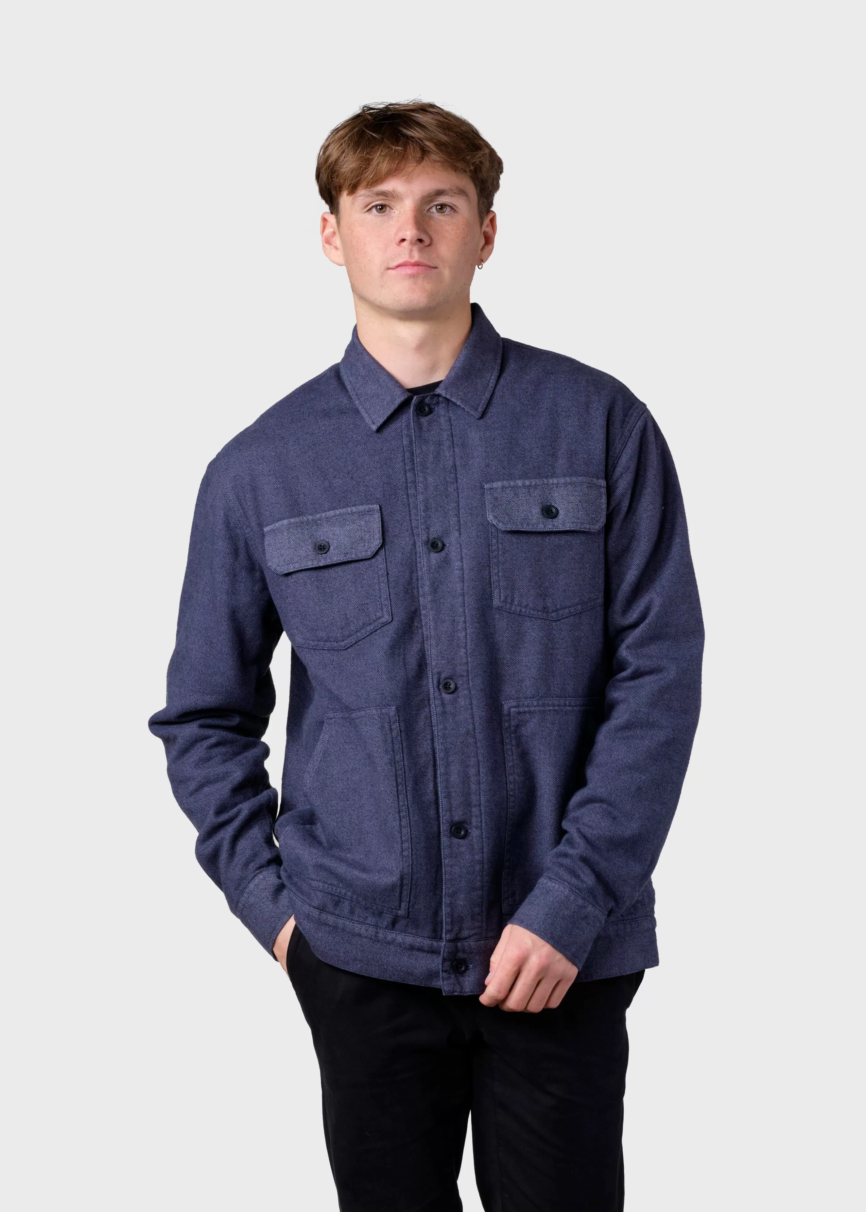 Klitmoller Collective Niklas lumber overshirt - Navy- Jacken