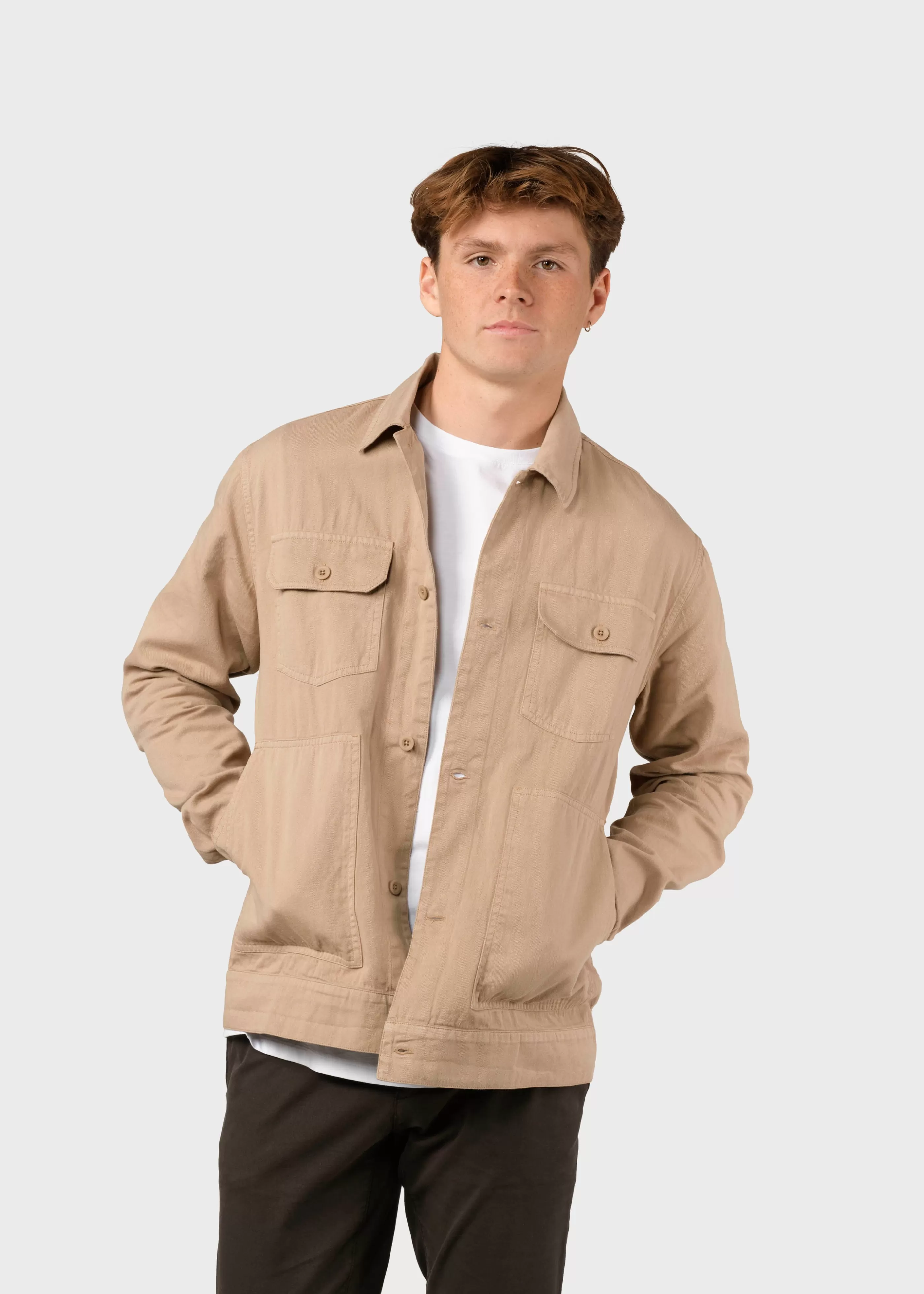 Klitmoller Collective Niklas twill overshirt - Sand- Jacken