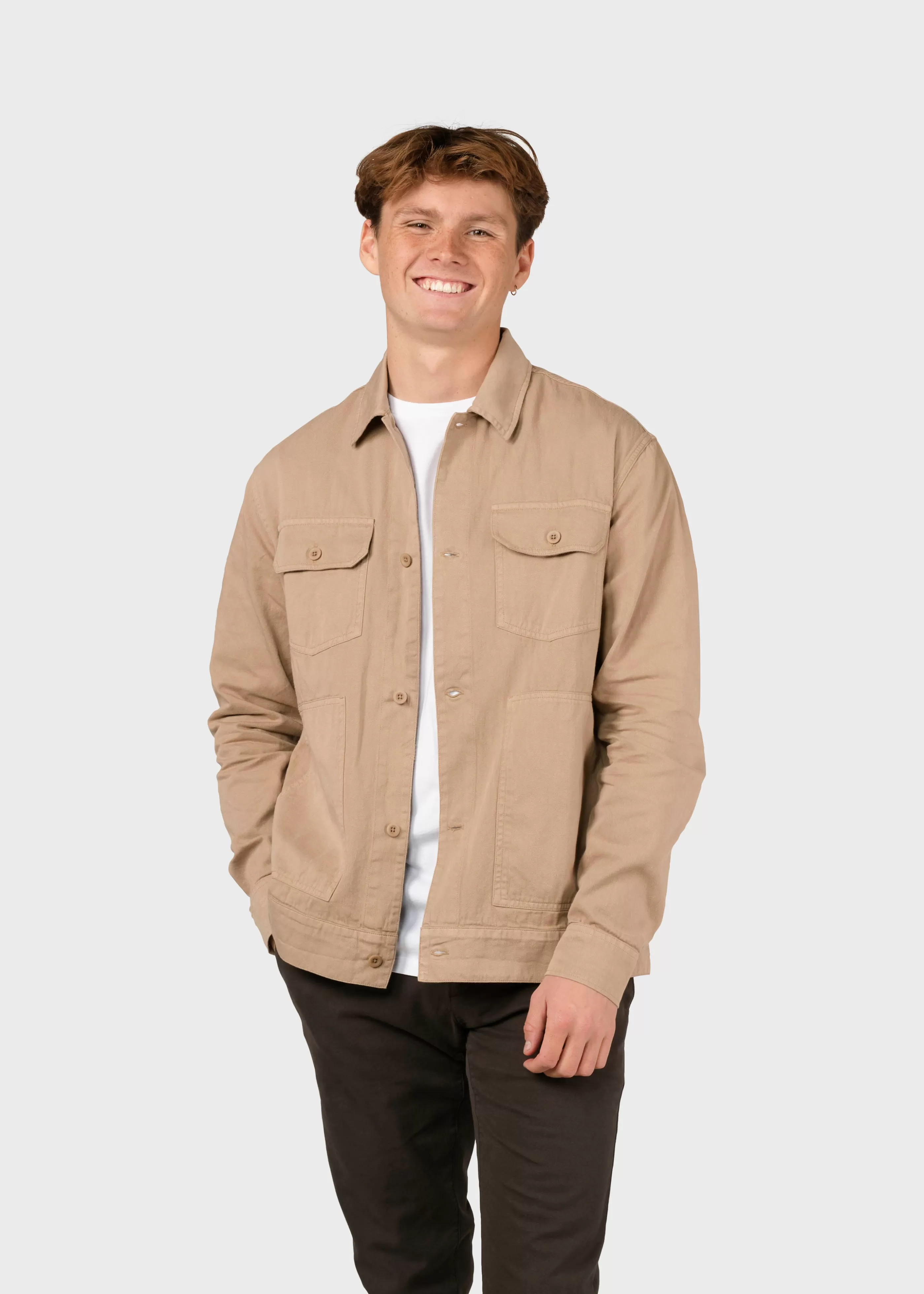 Klitmoller Collective Niklas twill overshirt - Sand- Jacken