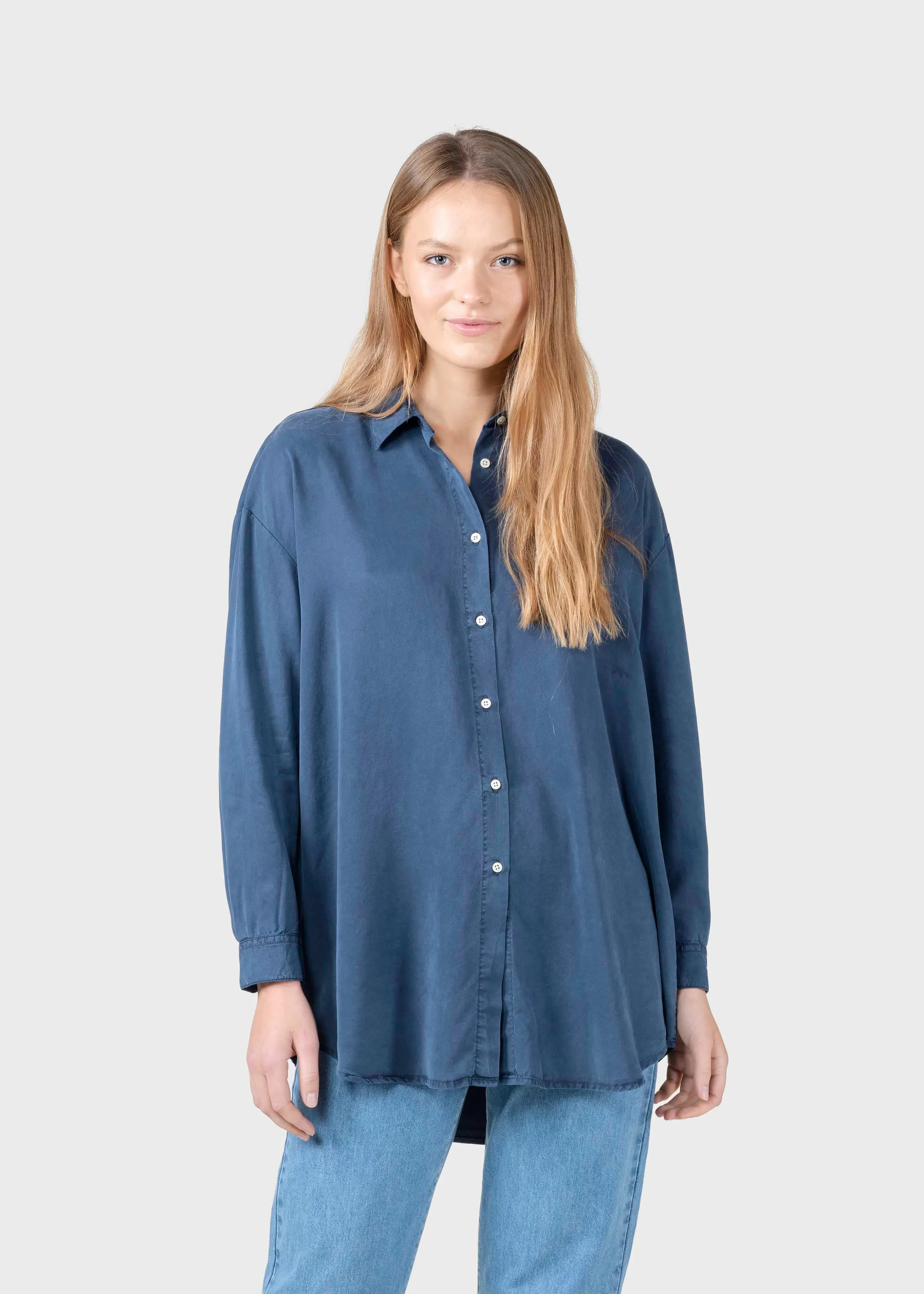 Klitmoller Collective Ofelia lyocell shirt - Deep blue- Hemden