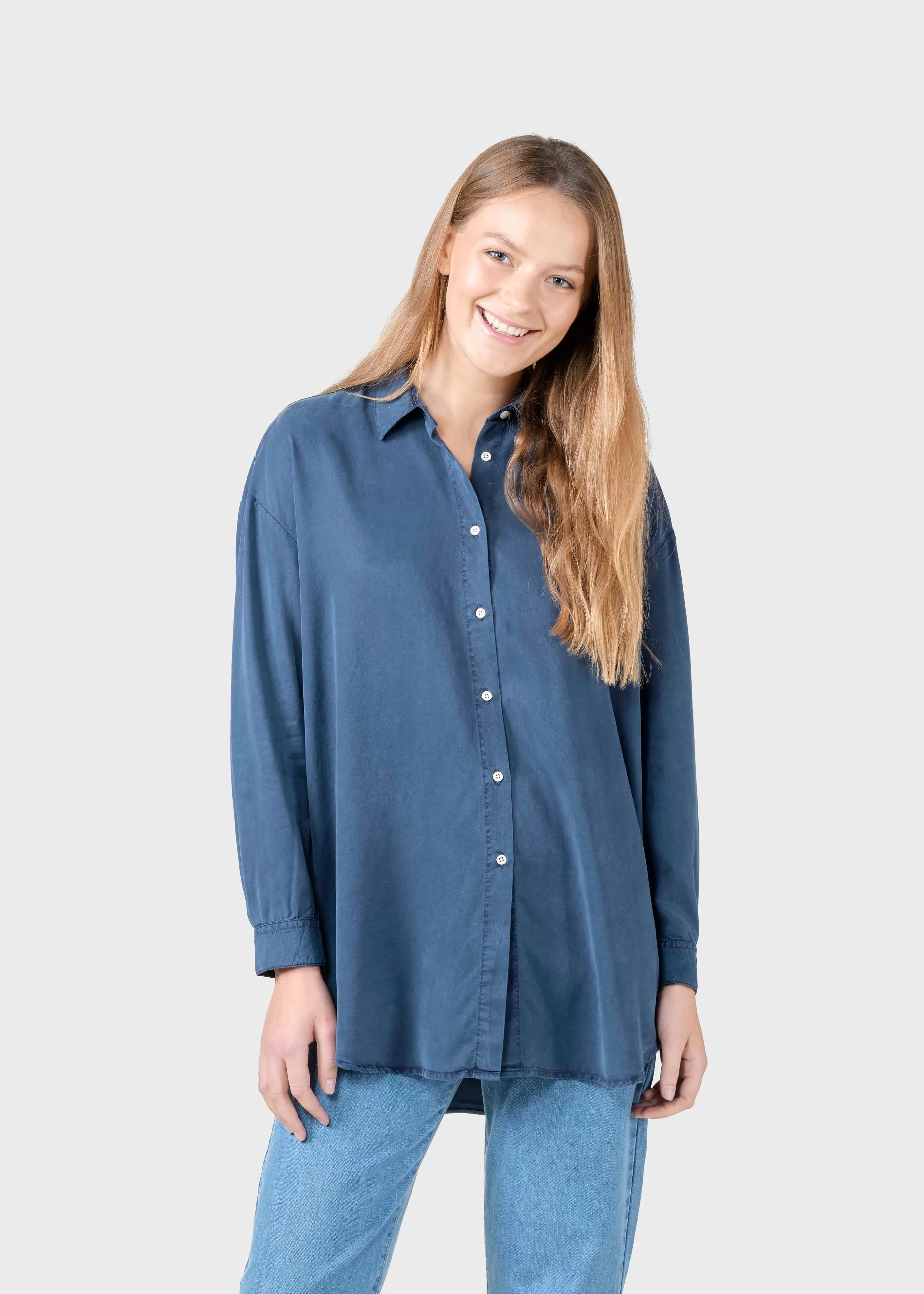 Klitmoller Collective Ofelia lyocell shirt - Deep blue- Hemden