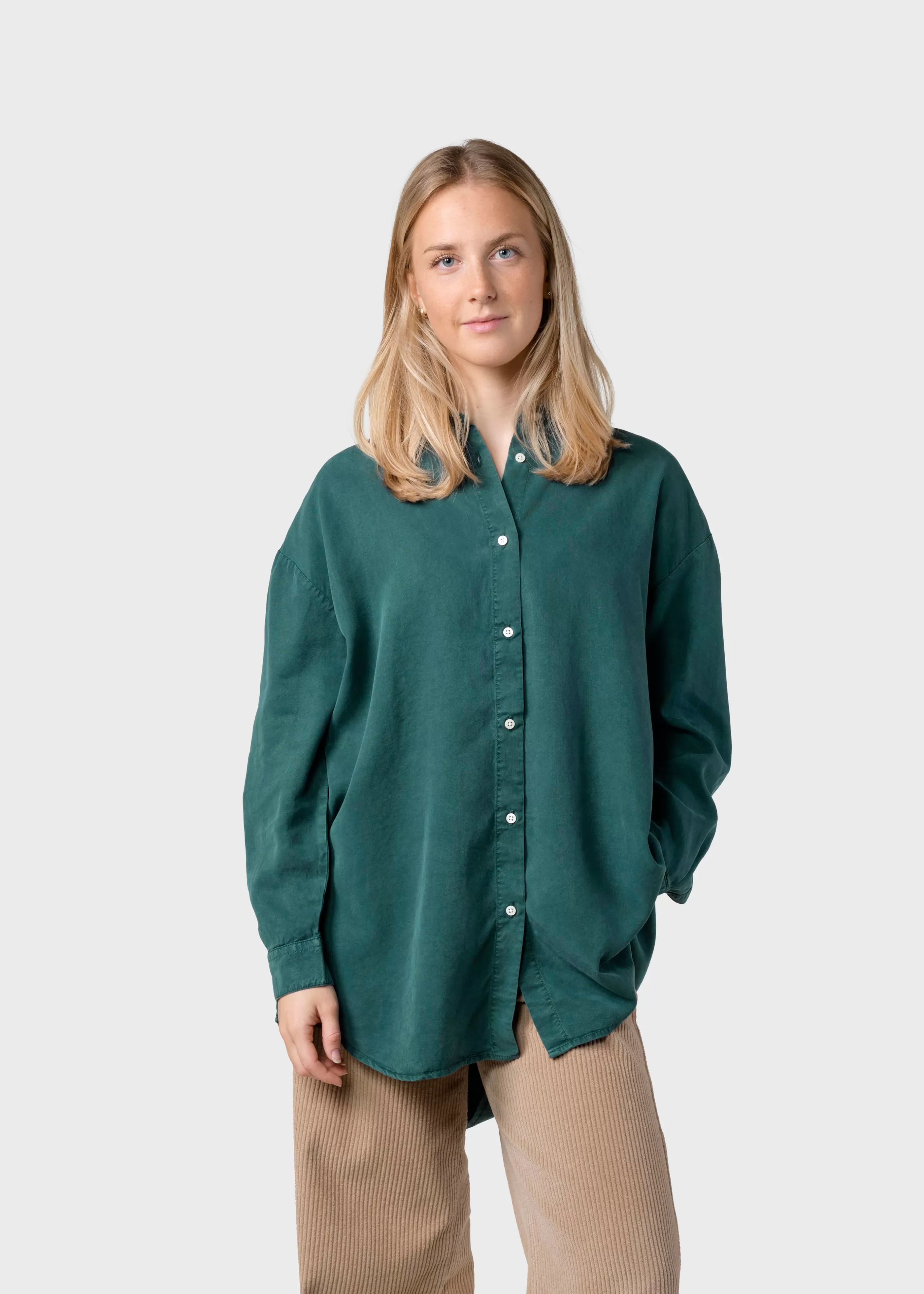 Klitmoller Collective Ofelia lyocell shirt - Moss Green- Hemden