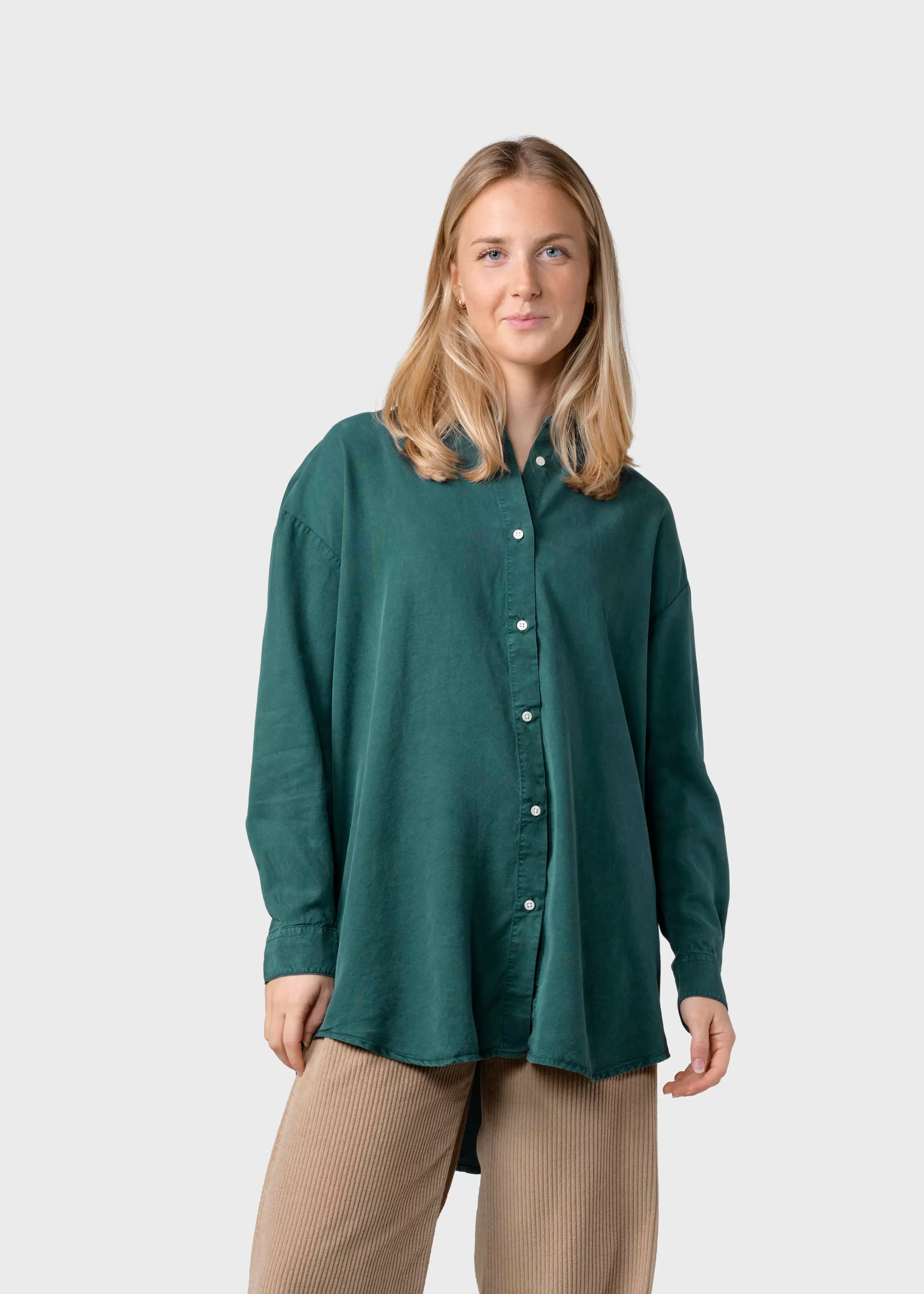 Klitmoller Collective Ofelia lyocell shirt - Moss Green- Hemden