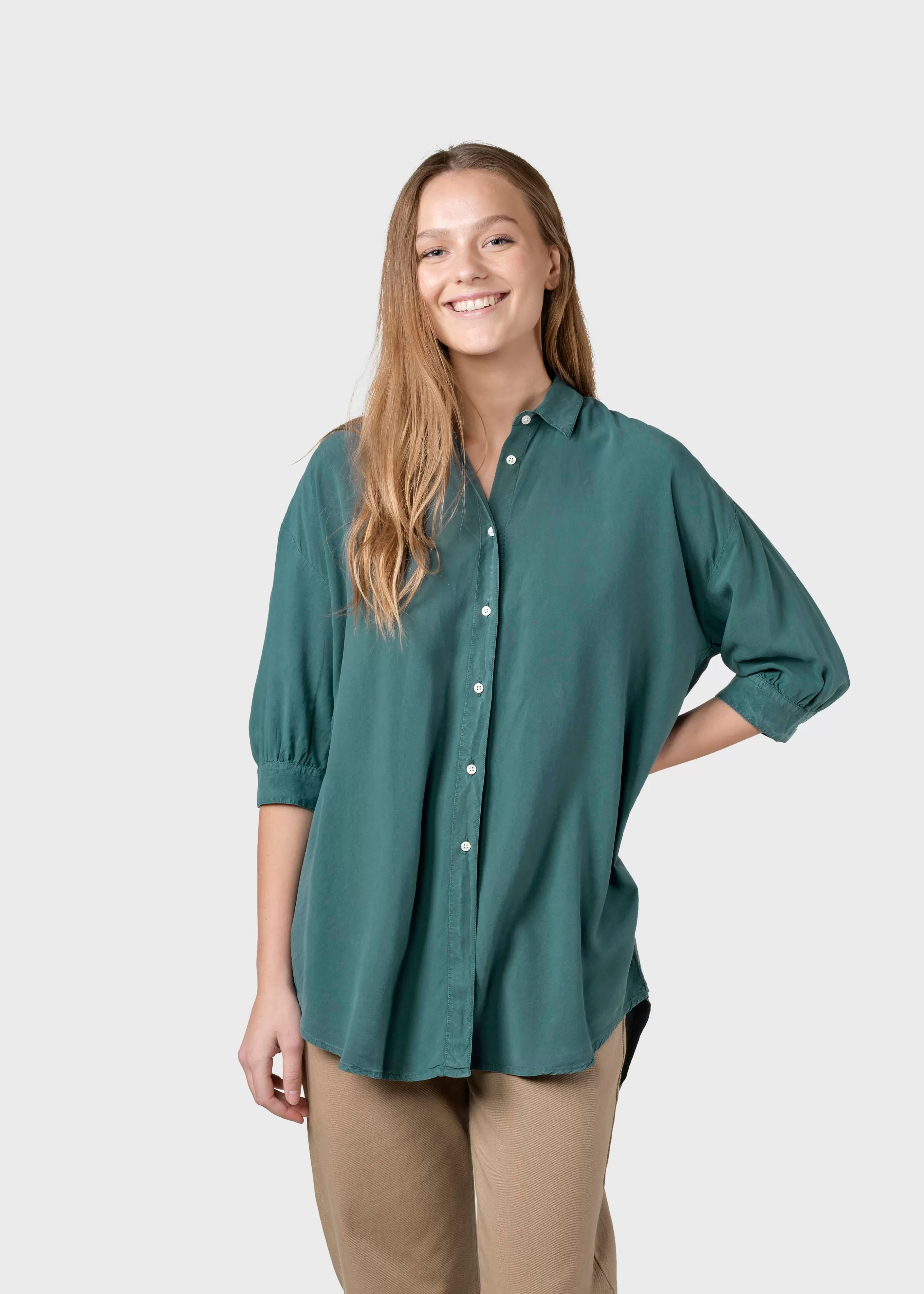 Klitmoller Collective Oline shirt - Moss Green- Hemden