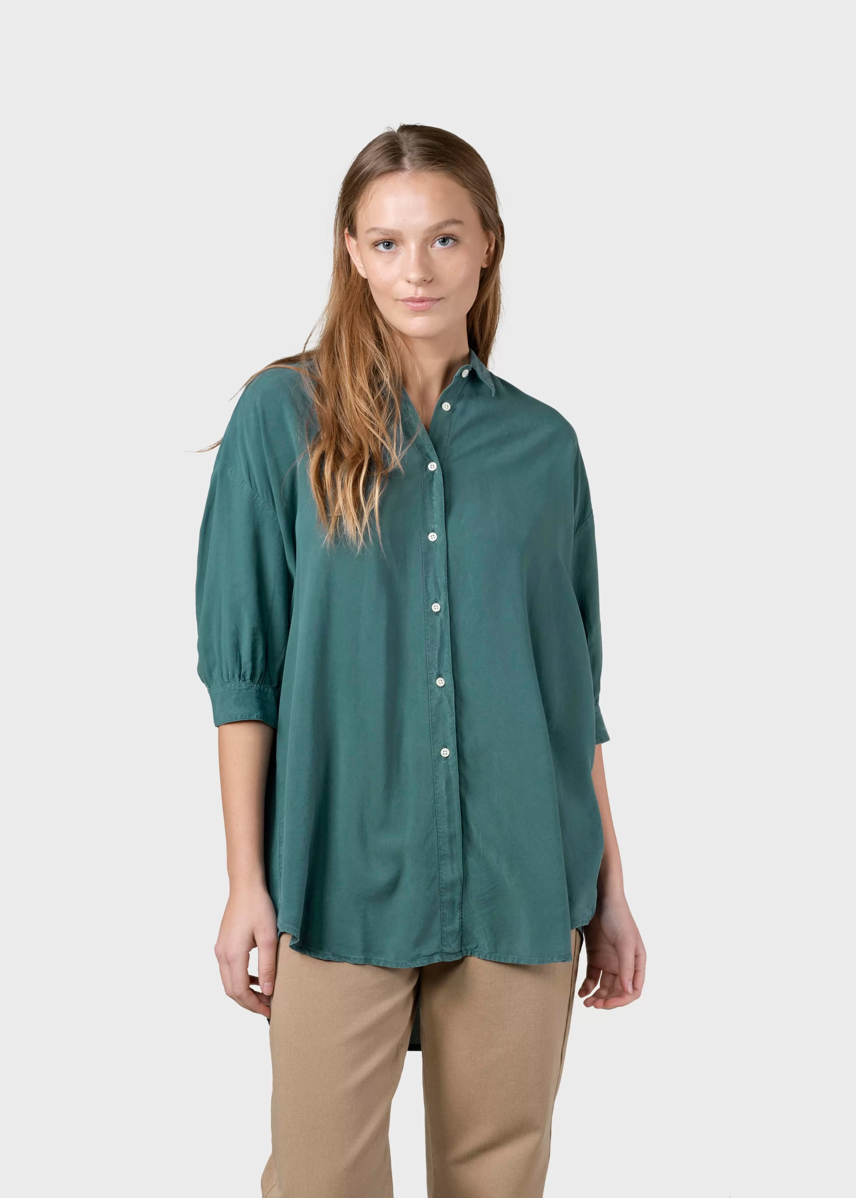 Klitmoller Collective Oline shirt - Moss Green- Hemden