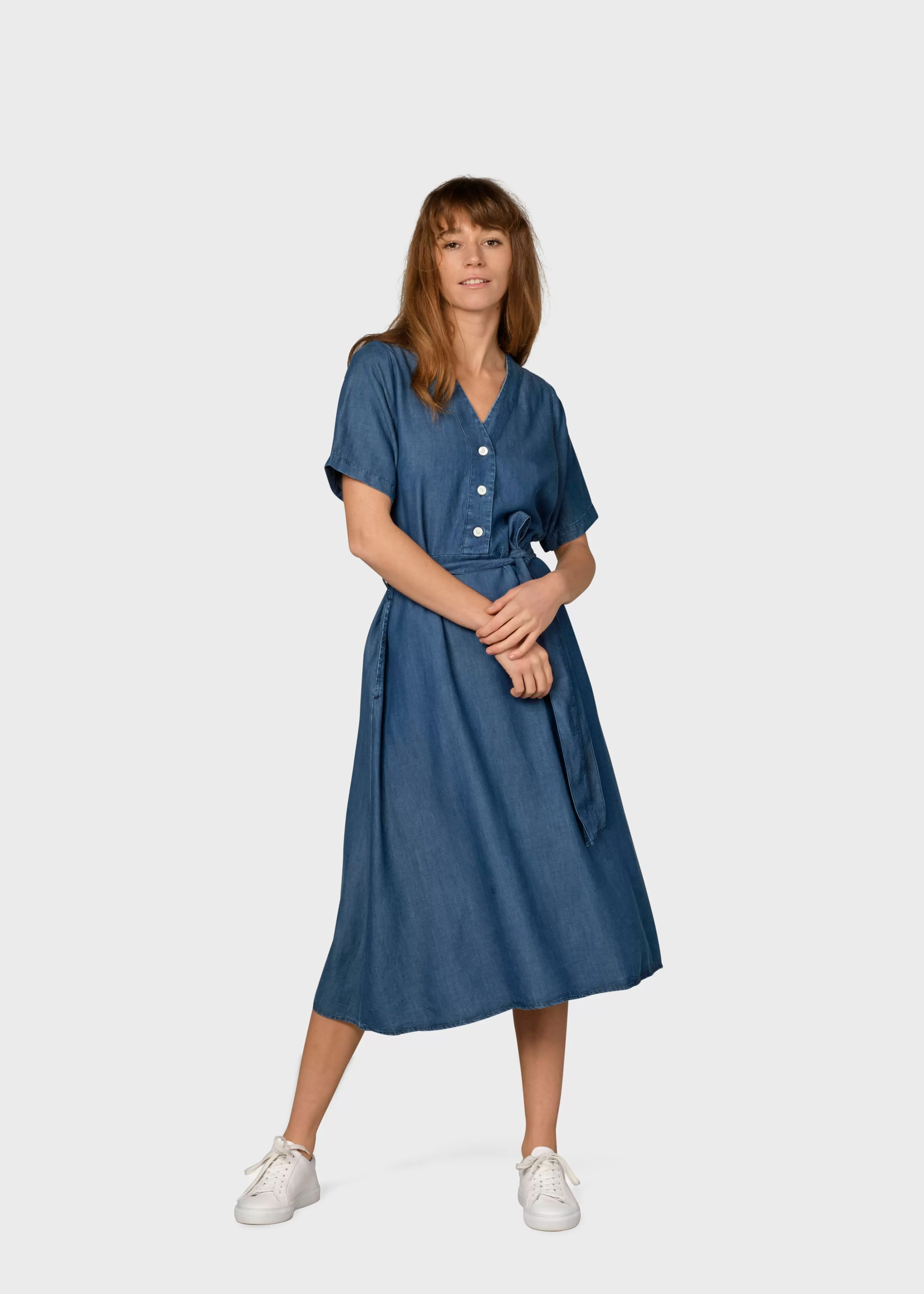 Klitmoller Collective Pernille dress - Dark blue chambrey- Kleider