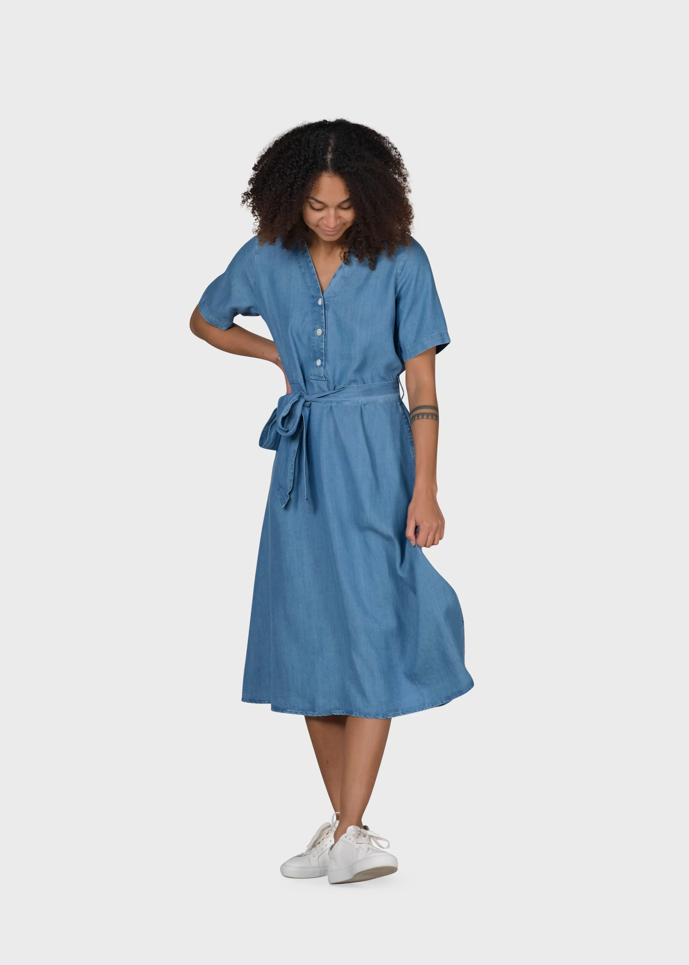 Klitmoller Collective Pernille dress - Light blue chambrey- Kleider