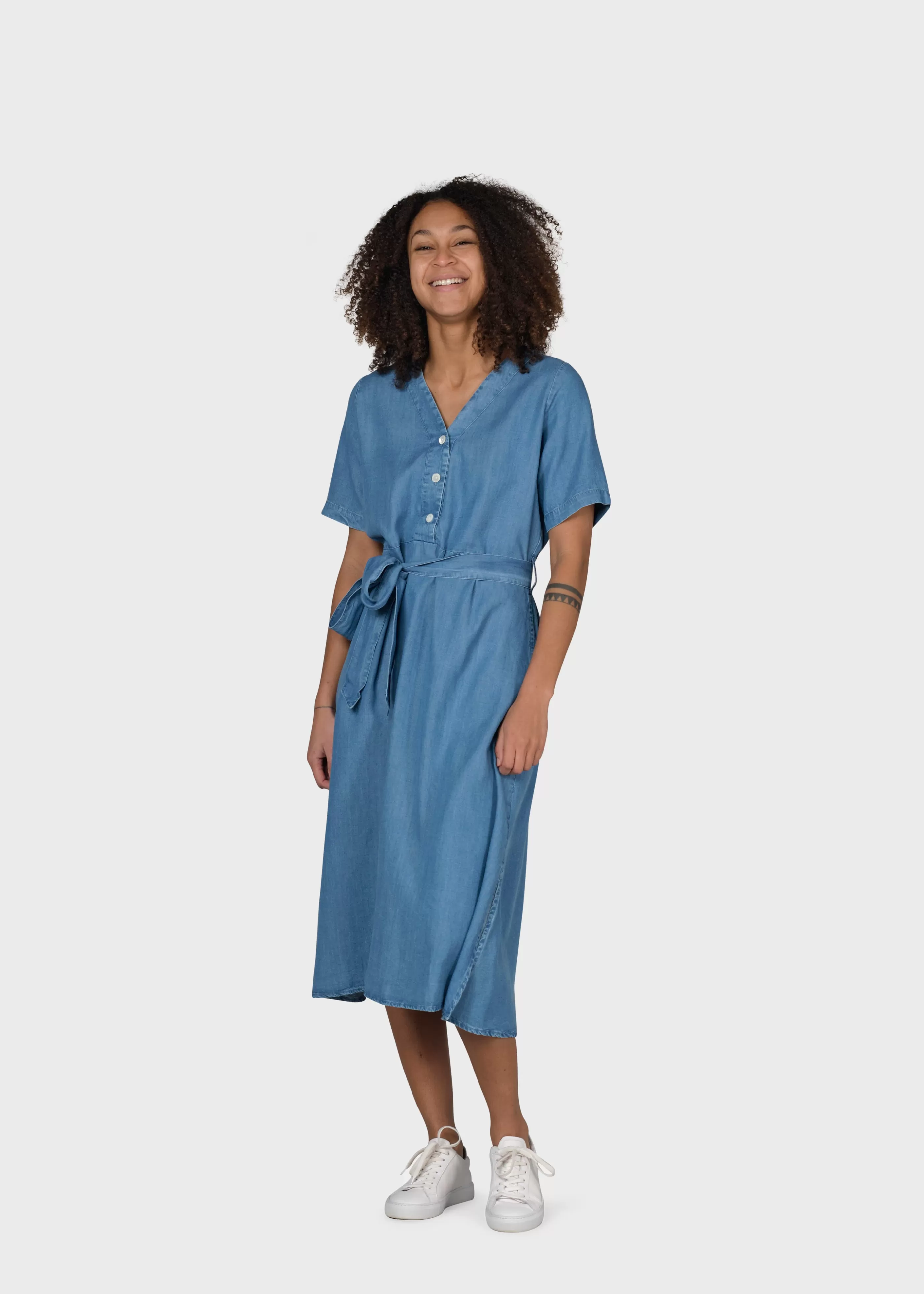 Klitmoller Collective Pernille dress - Light blue chambrey- Kleider