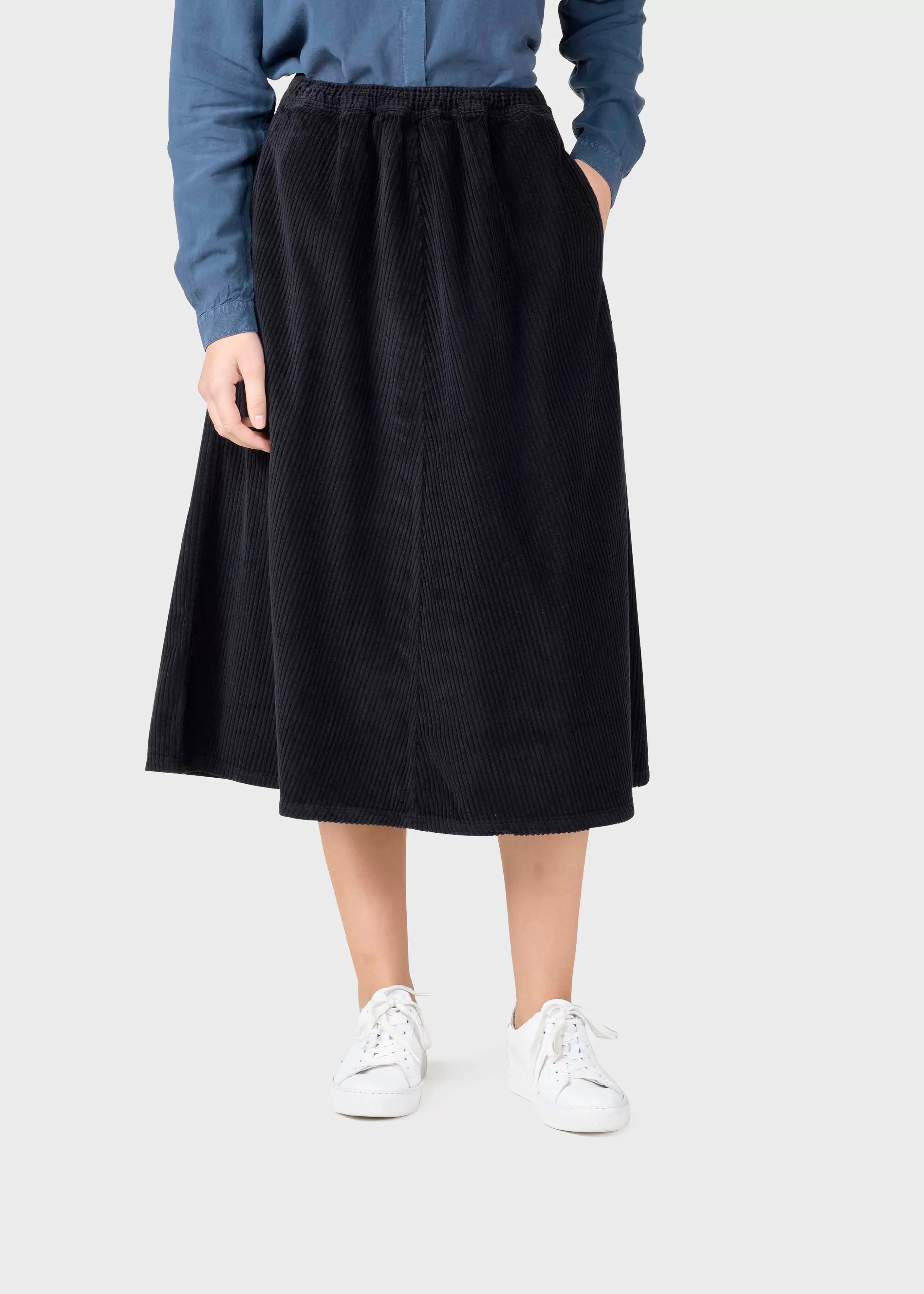 Klitmoller Collective Ramona cord skirt - Black- Röcke