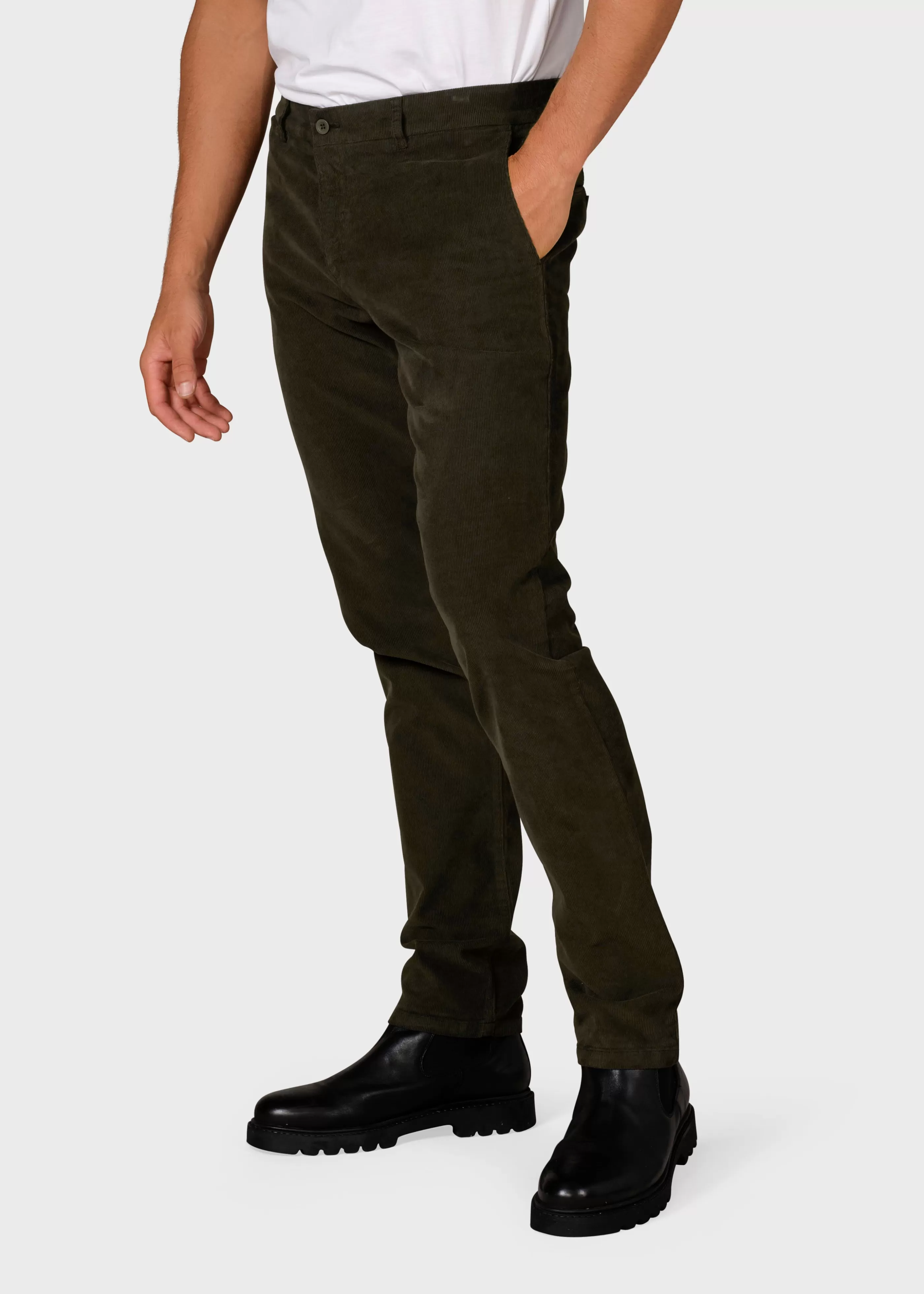 Klitmoller Collective Ras corduroy chino - Olive- Hosen