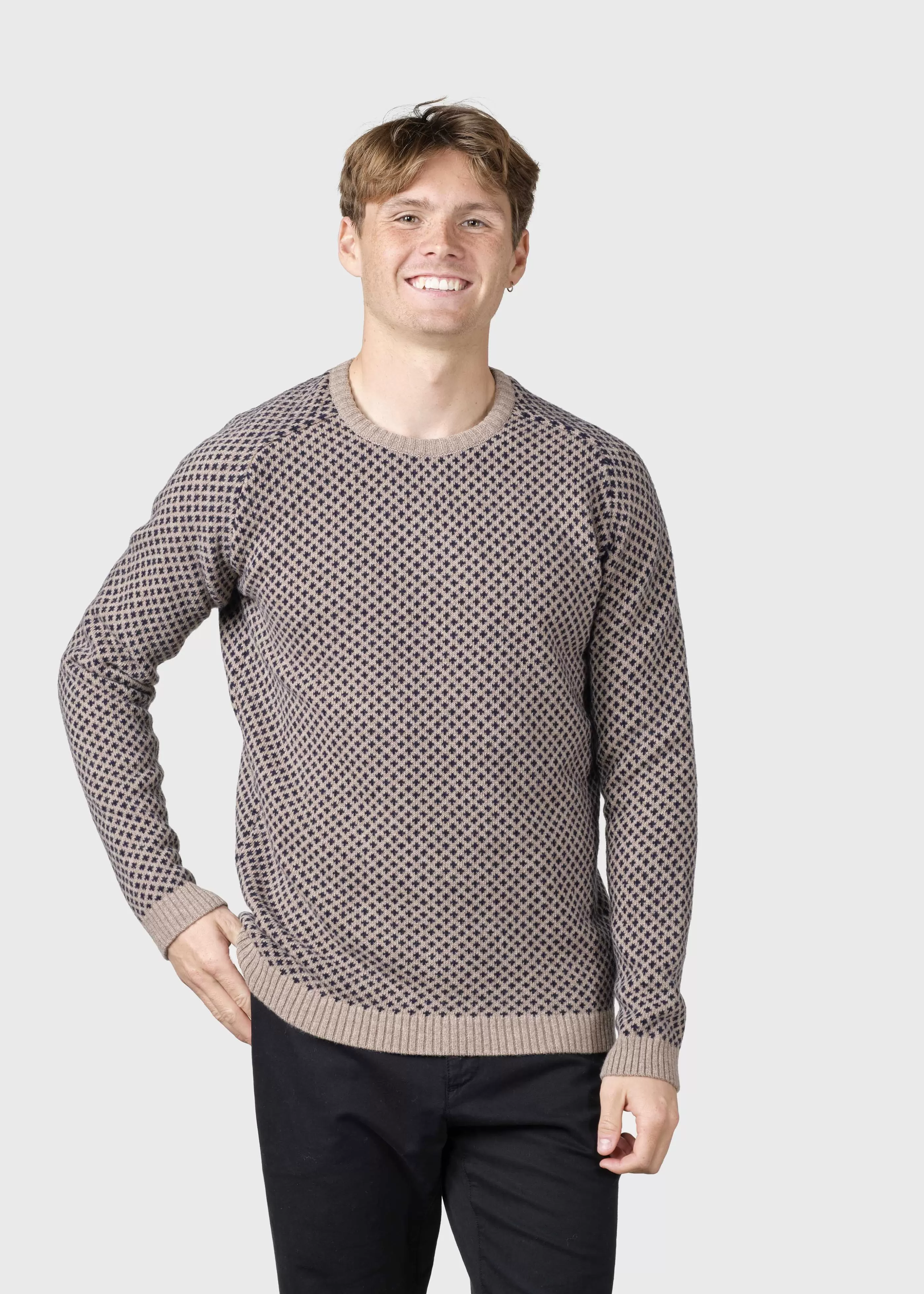 Klitmoller Collective Rene knit - Sand/navy- Strick