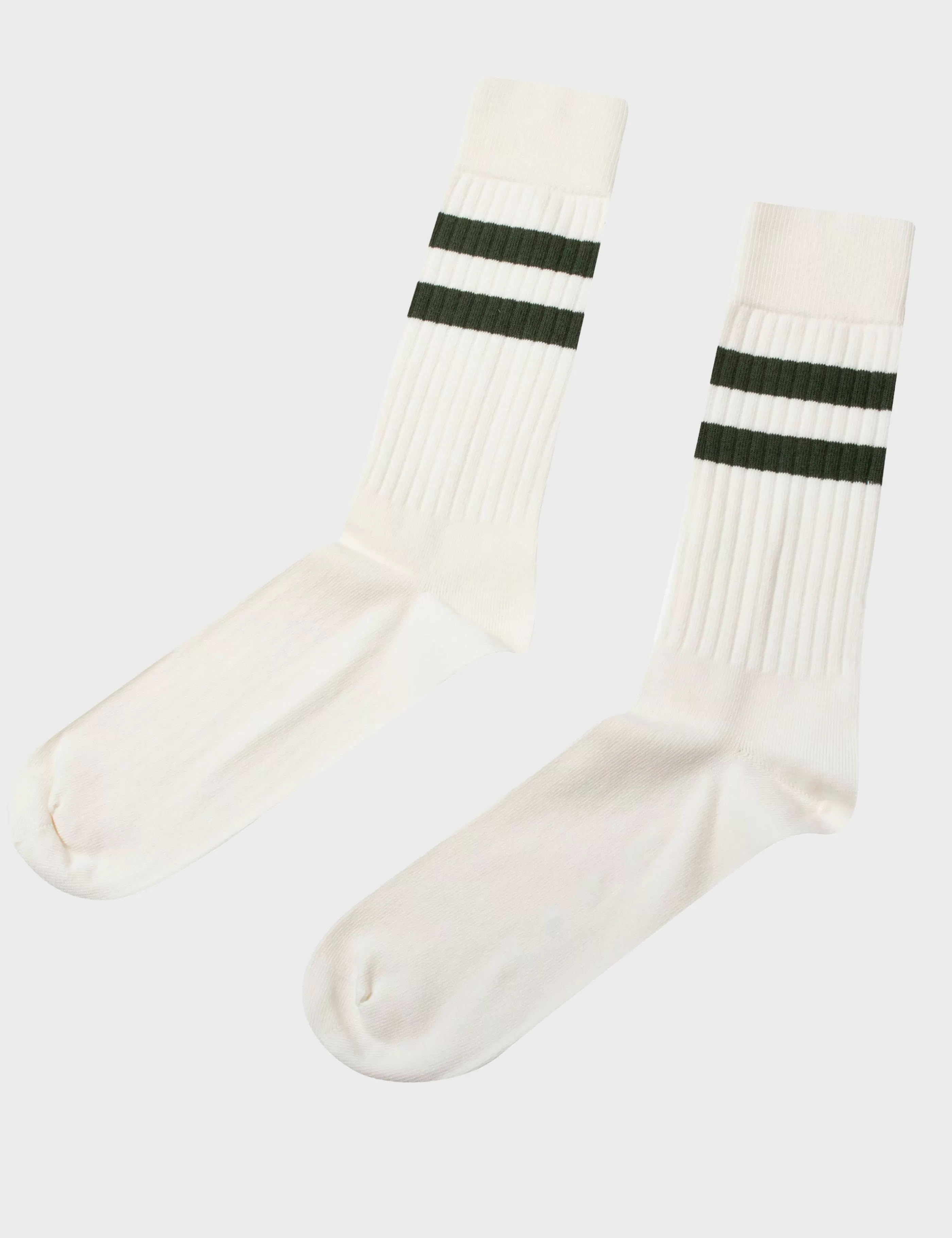 Klitmoller Collective Retro cotton sock - Cream/olive- Accessories