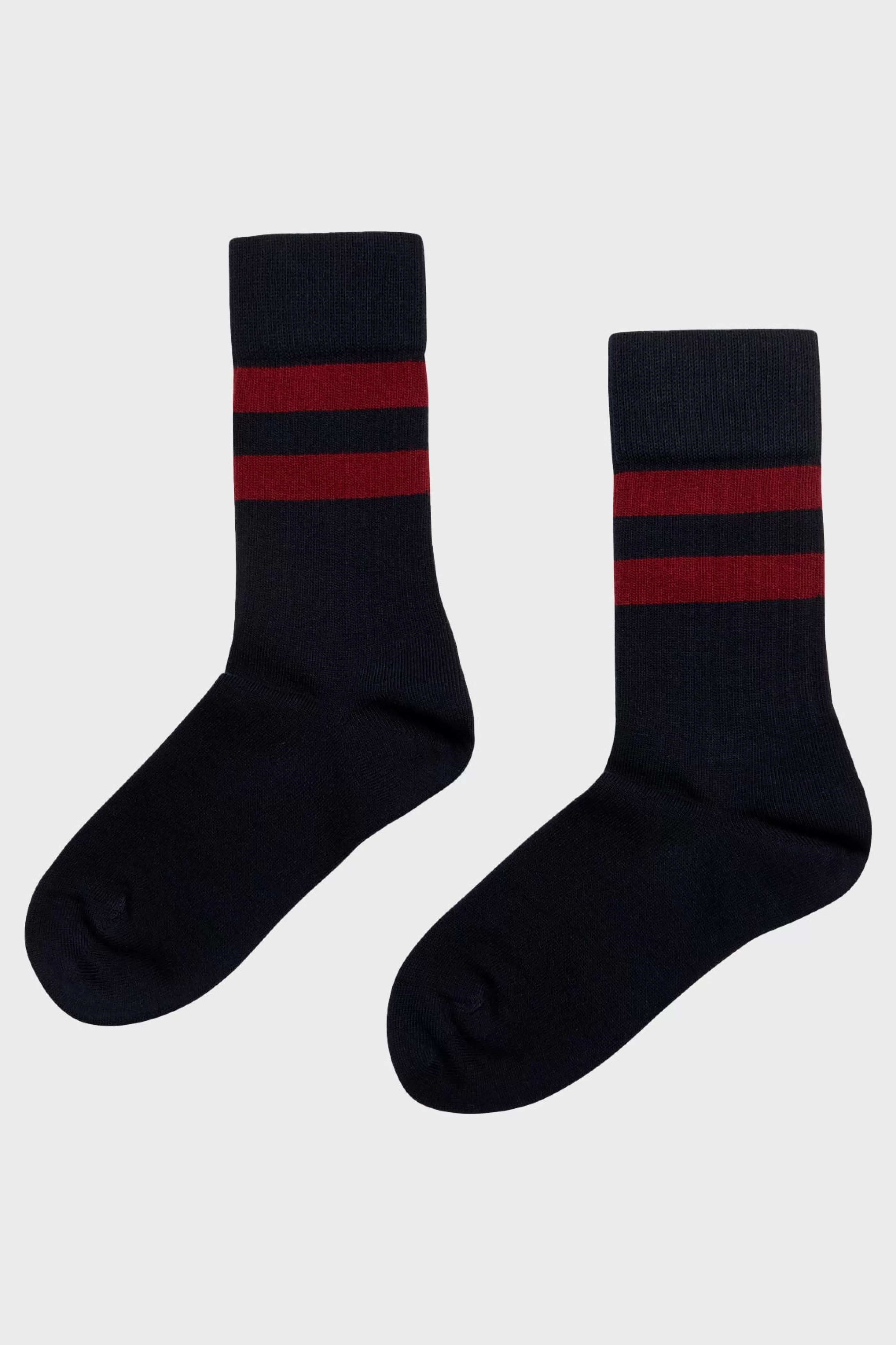 Klitmoller Collective Retro cotton sock - Navy/clay red- Accessories