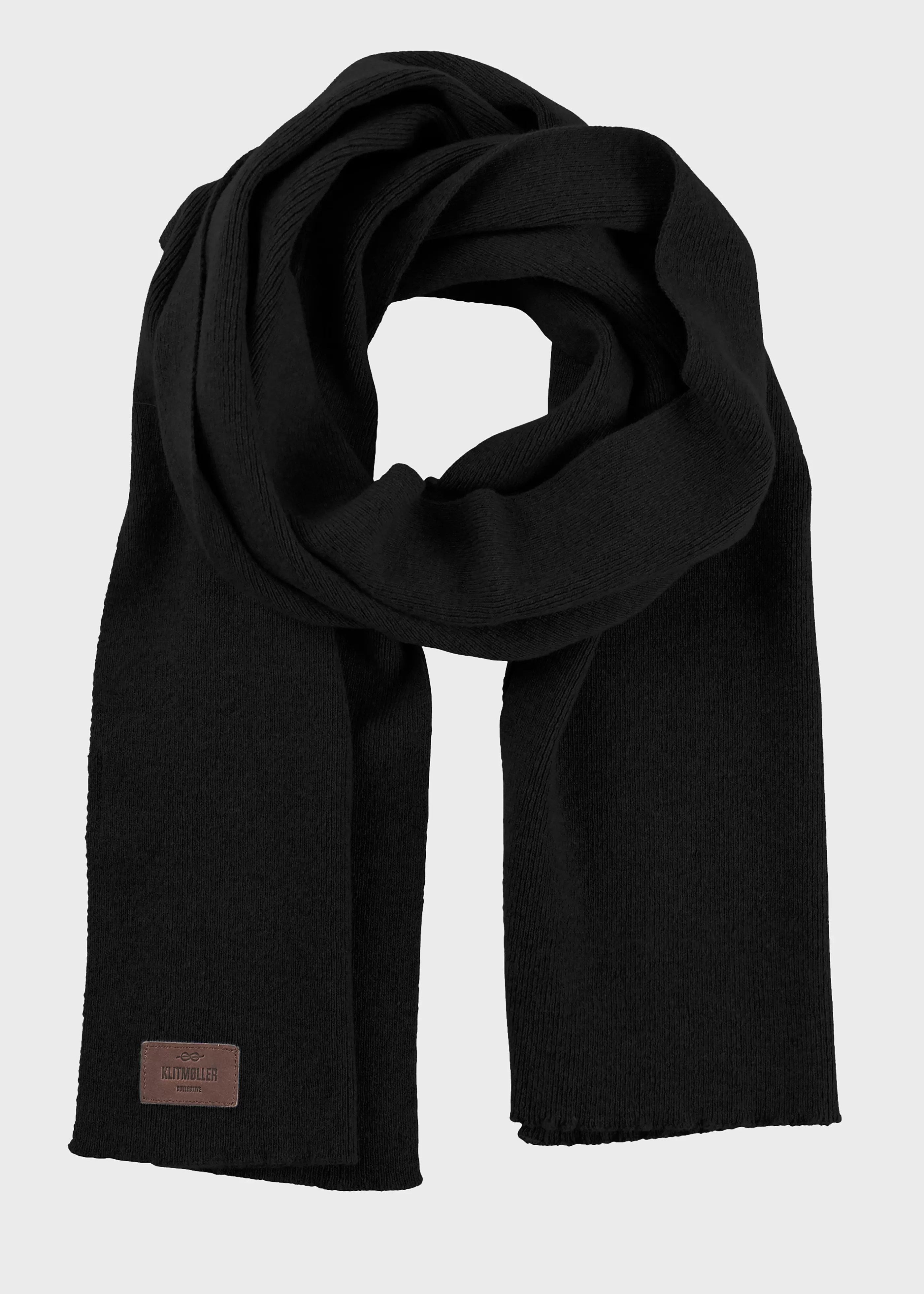 Klitmoller Collective Rib scarf - Black- Accessories