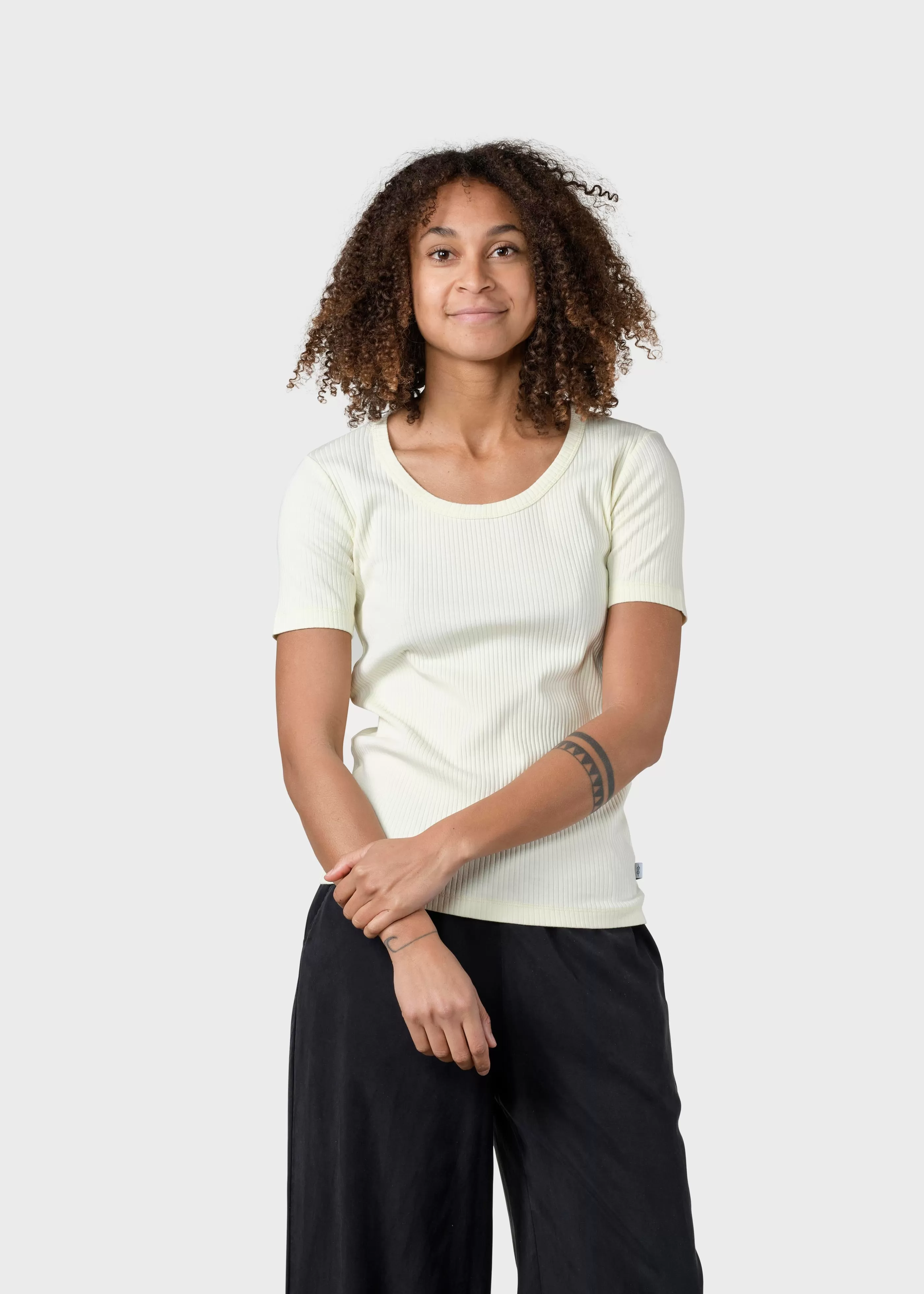 Klitmoller Collective Rib tee - Lemon sorbet- T-shirts