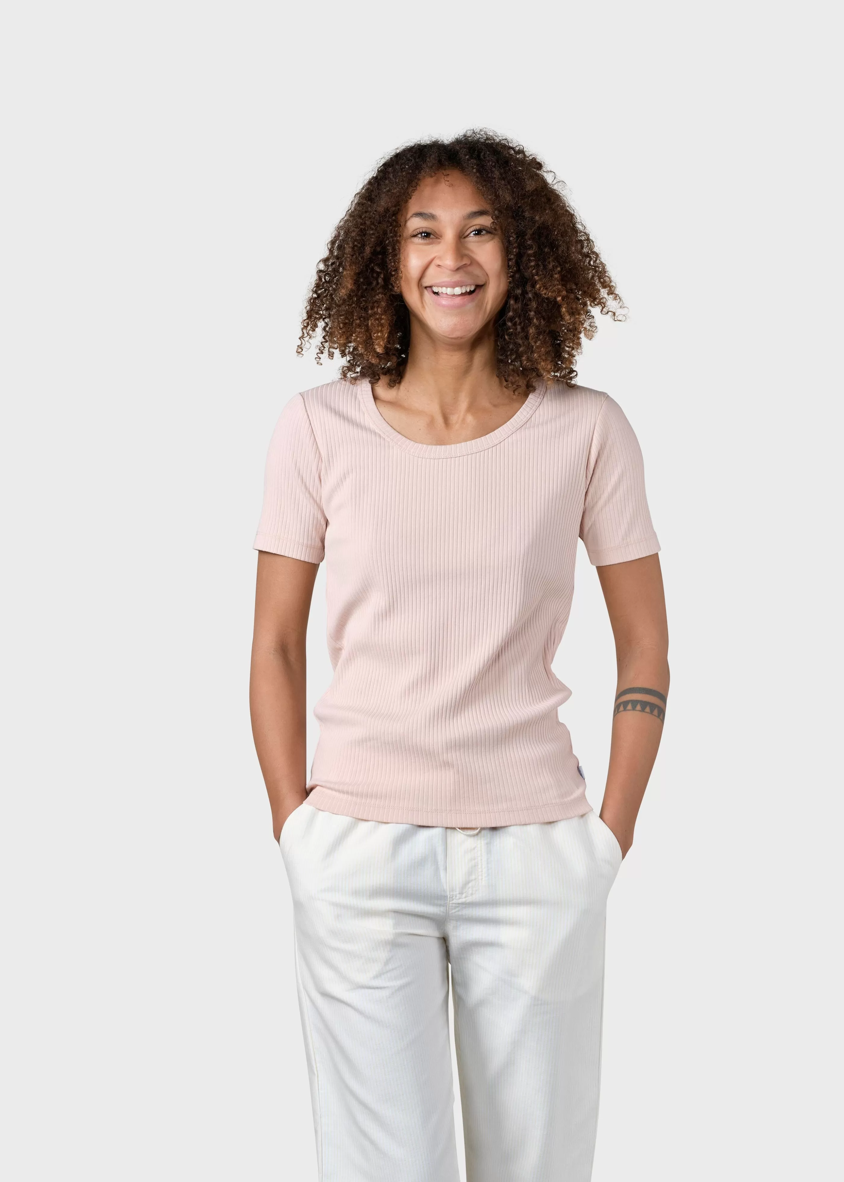 Klitmoller Collective Rib tee - Rose- T-shirts