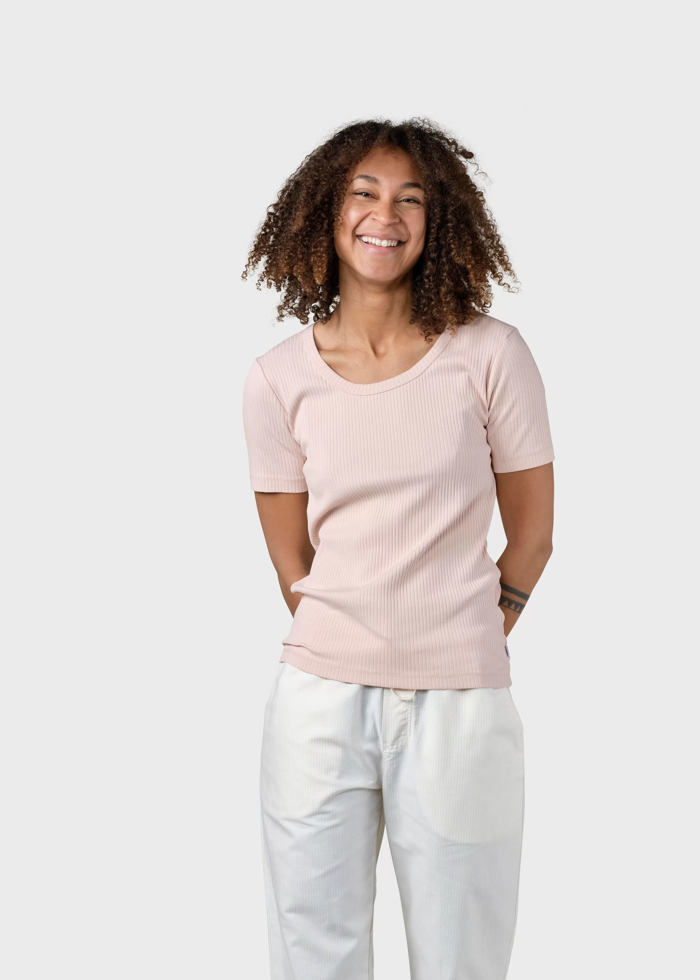 Klitmoller Collective Rib tee - Rose- T-shirts