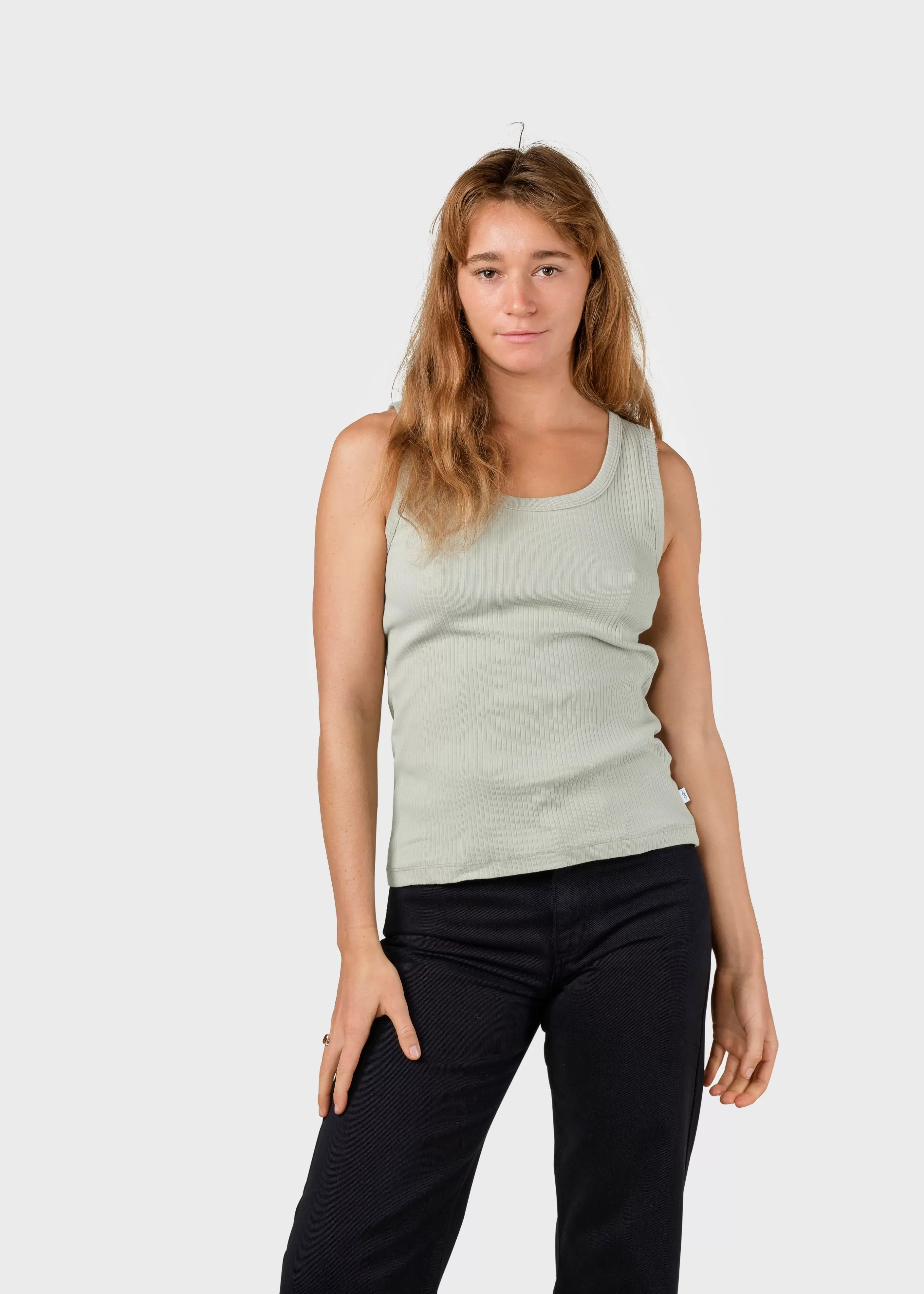 Klitmoller Collective Rib top - Sage- T-shirts