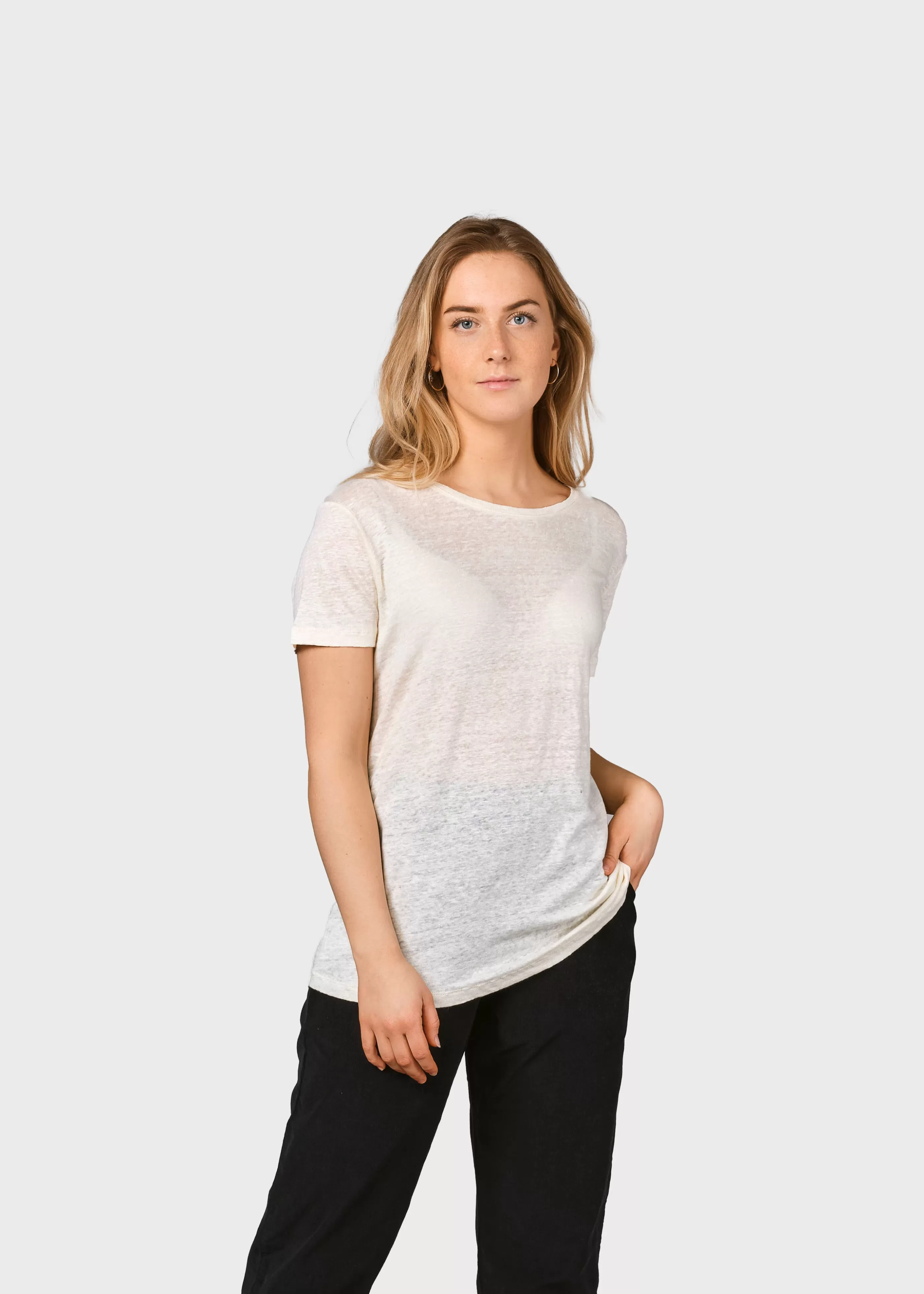 Klitmoller Collective Rikke linen tee - Cream- T-shirts